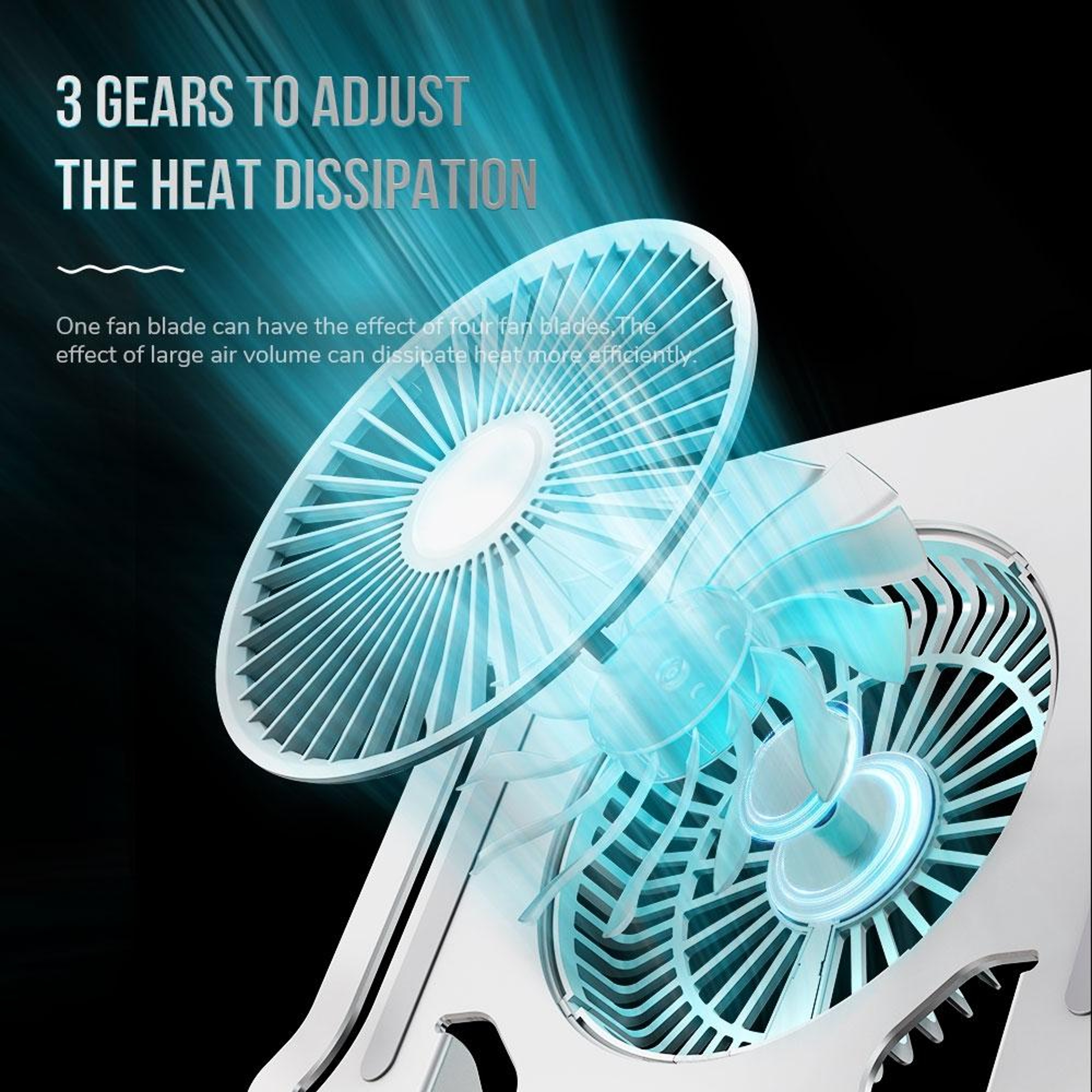 Laptop Stand with Cooling Laptop Stand Fan Adjustable Foldable Ergonomic Laptop Riser – view 3