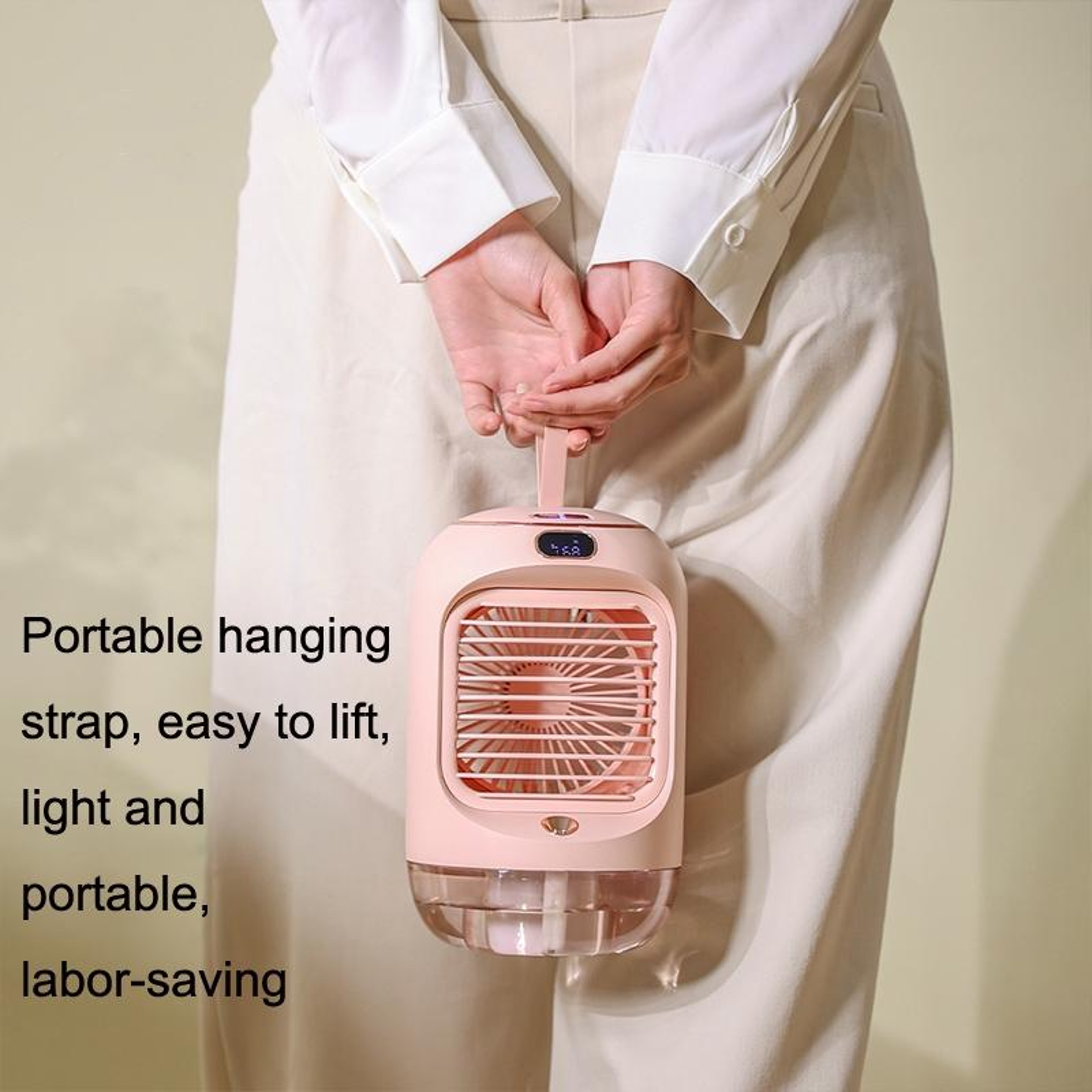Portable Air Cooler Mist Cooling Fan With Humidifier USB Rechargeable Digital Display And Night Lig 8