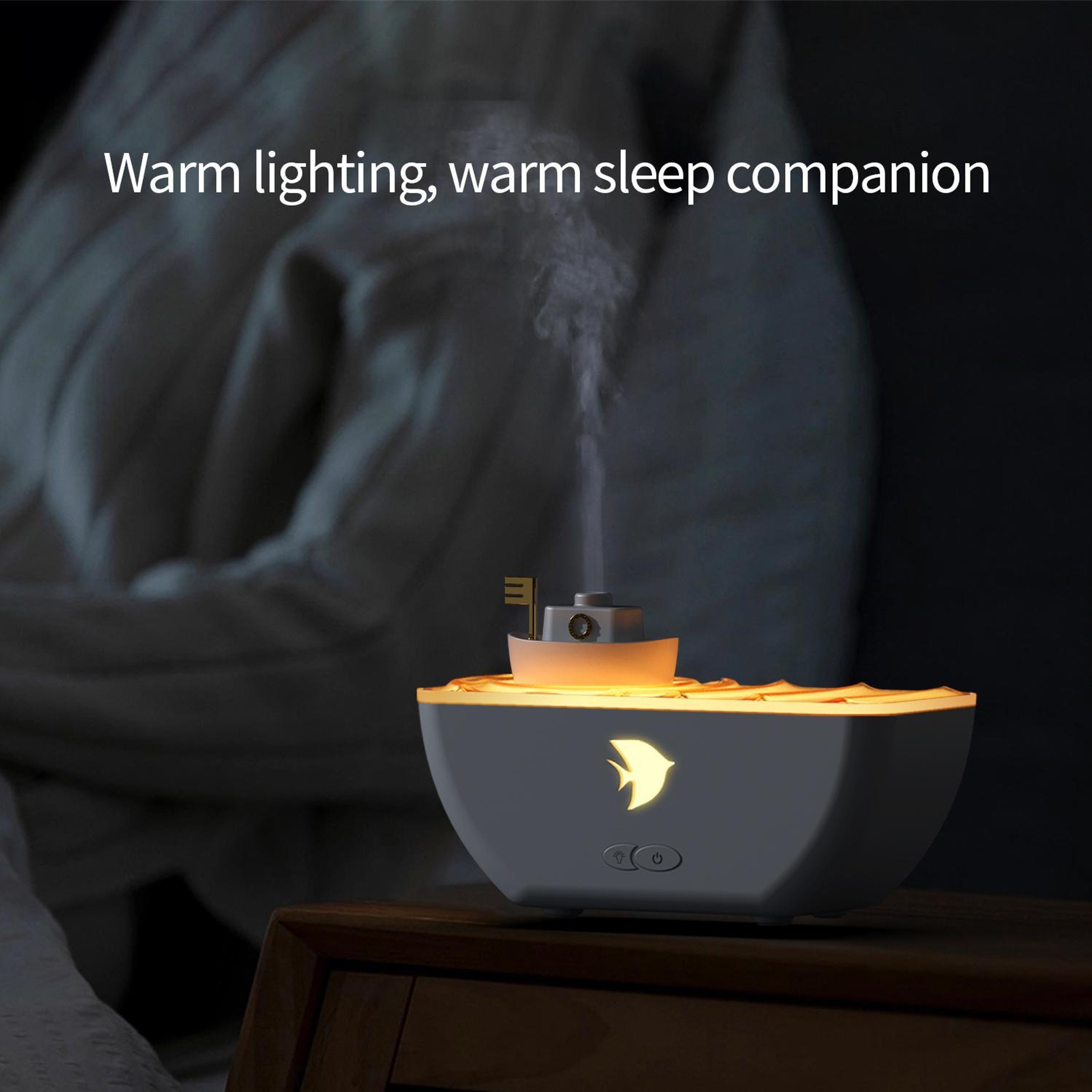 Little Boat Ultrasonic Humidifier Essential Oil Aromatherapy Diffuser With 300ml Tank USB Type C 6