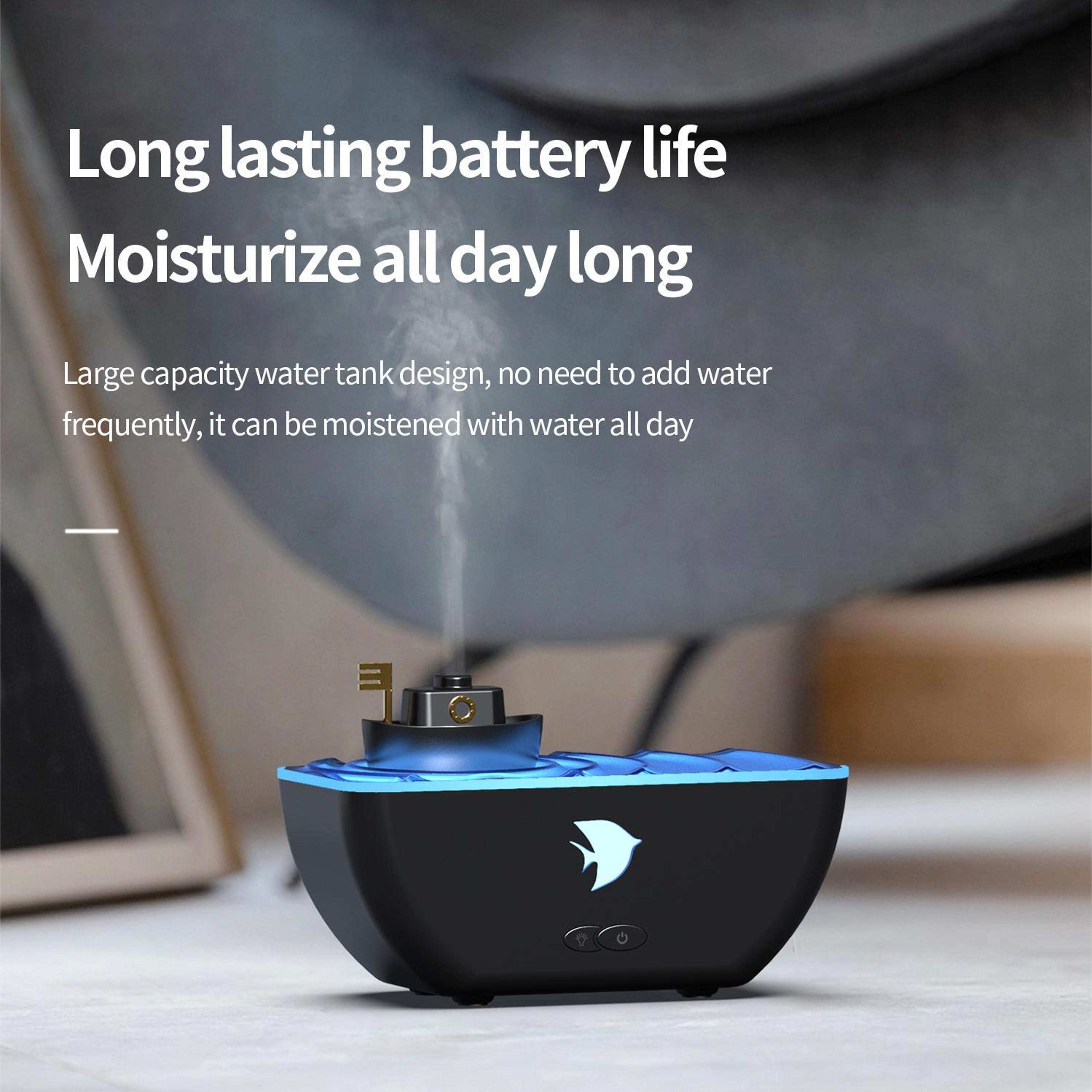 Little Boat Ultrasonic Humidifier Essential Oil Aromatherapy Diffuser With 300ml Tank USB Type C 7