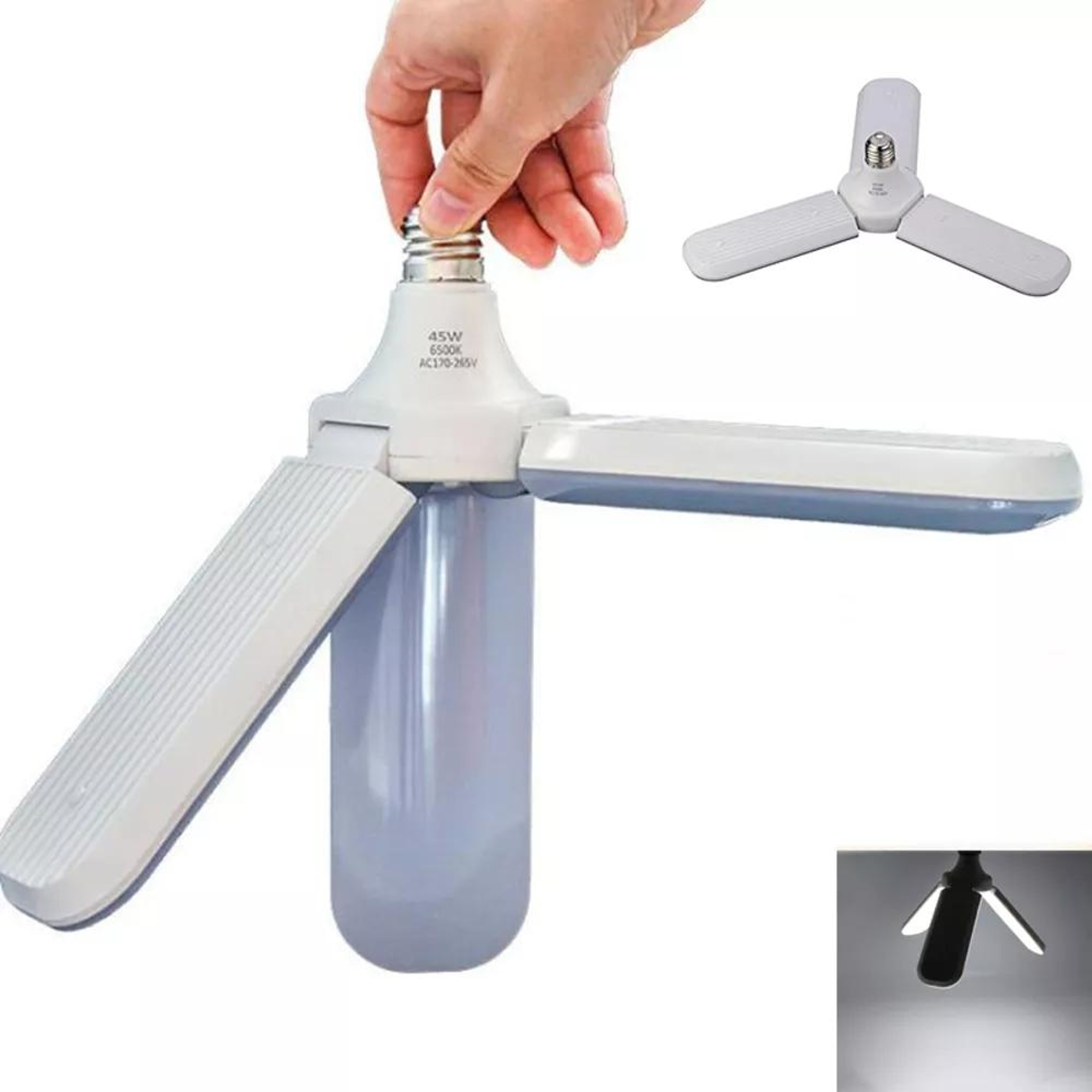 45W Foldable LED Garage Light E27 Adjustable Ceiling Bulb 228 LED Energy Saving Lamp – view 5