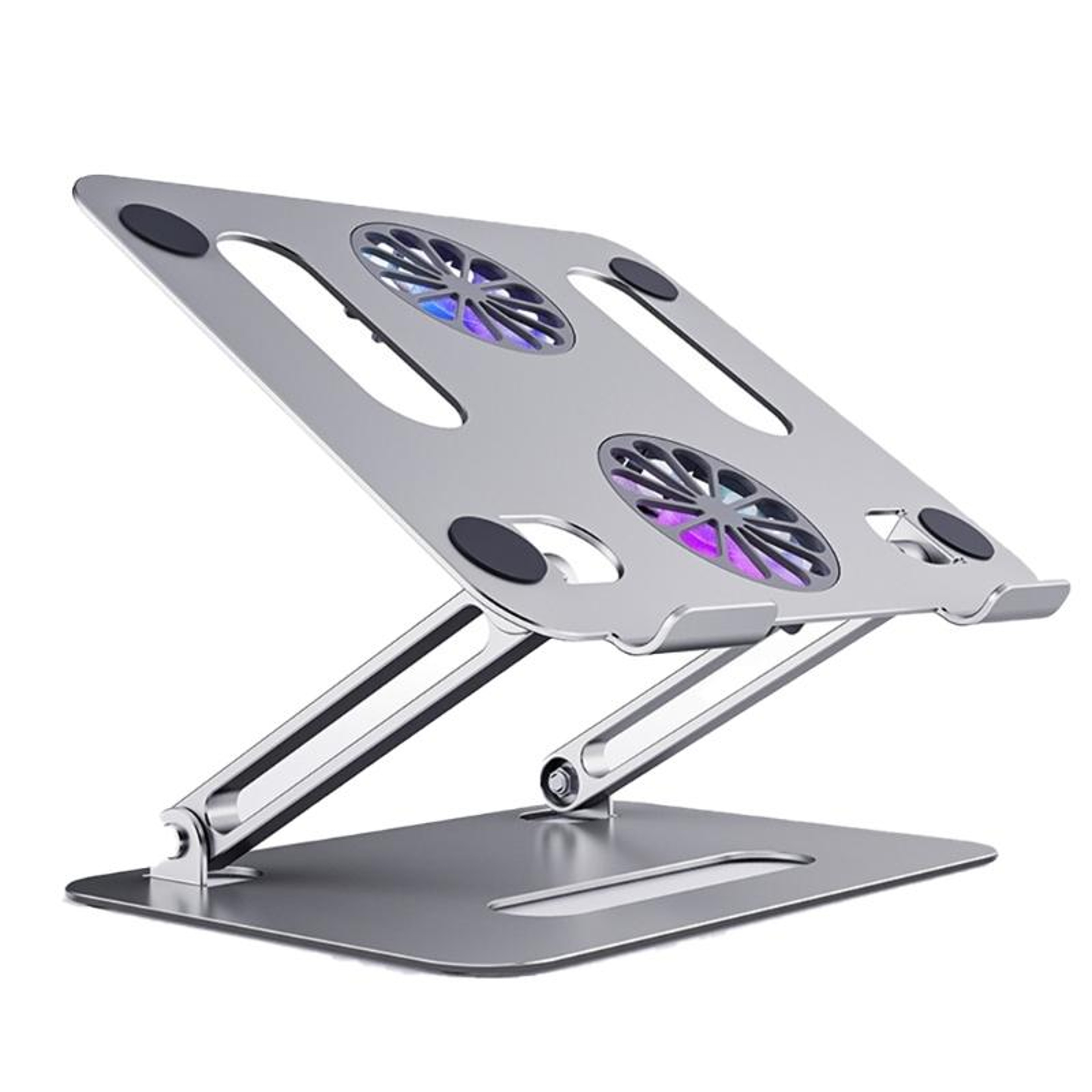 P43F Adjustable Laptop Stand With Laptop Cooling Stand Dual Fan Aluminum Alloy Foldable Riser 0