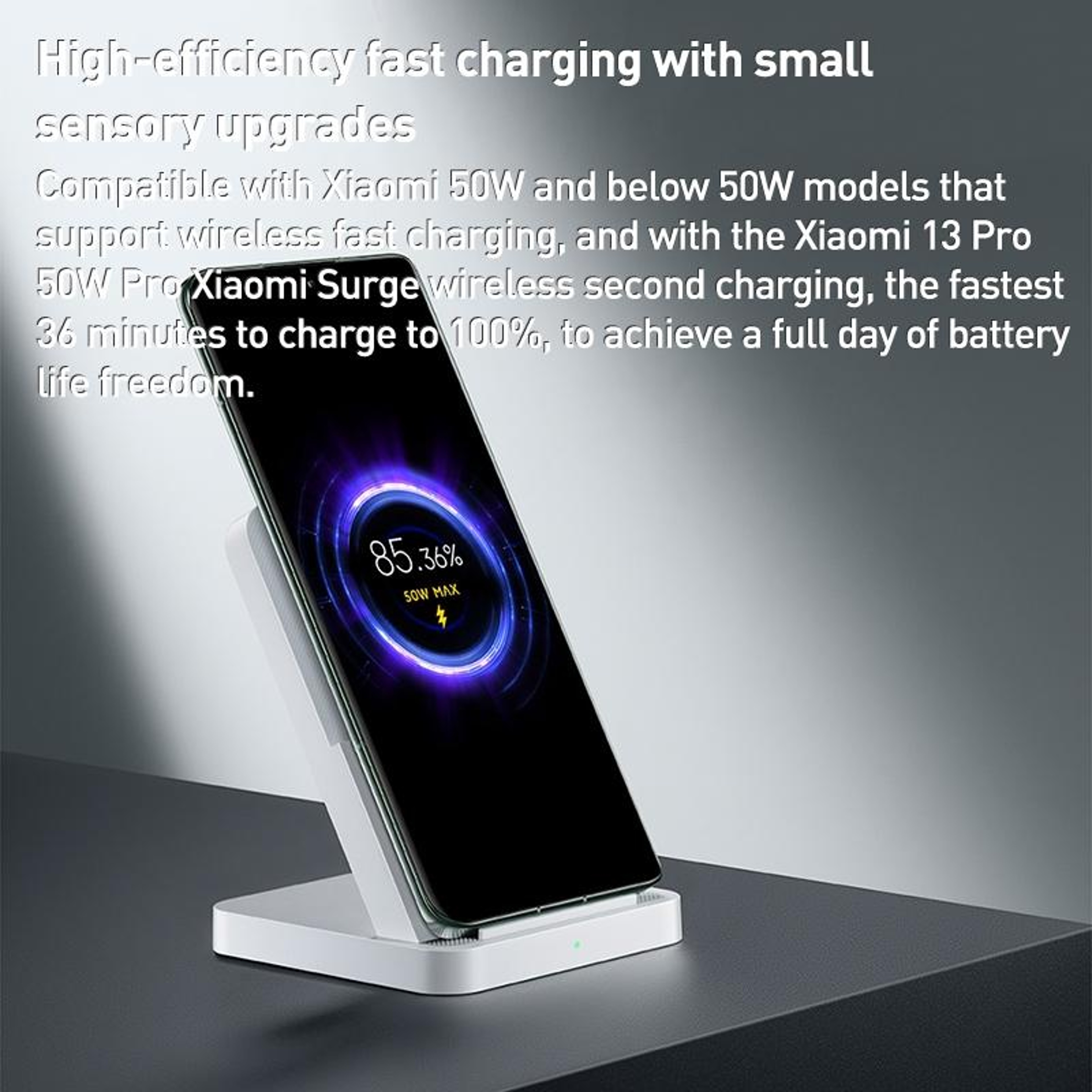 50W Wireless Charger Pro Vertical Qi Wireless Charger Fast Charging Stand – view 3