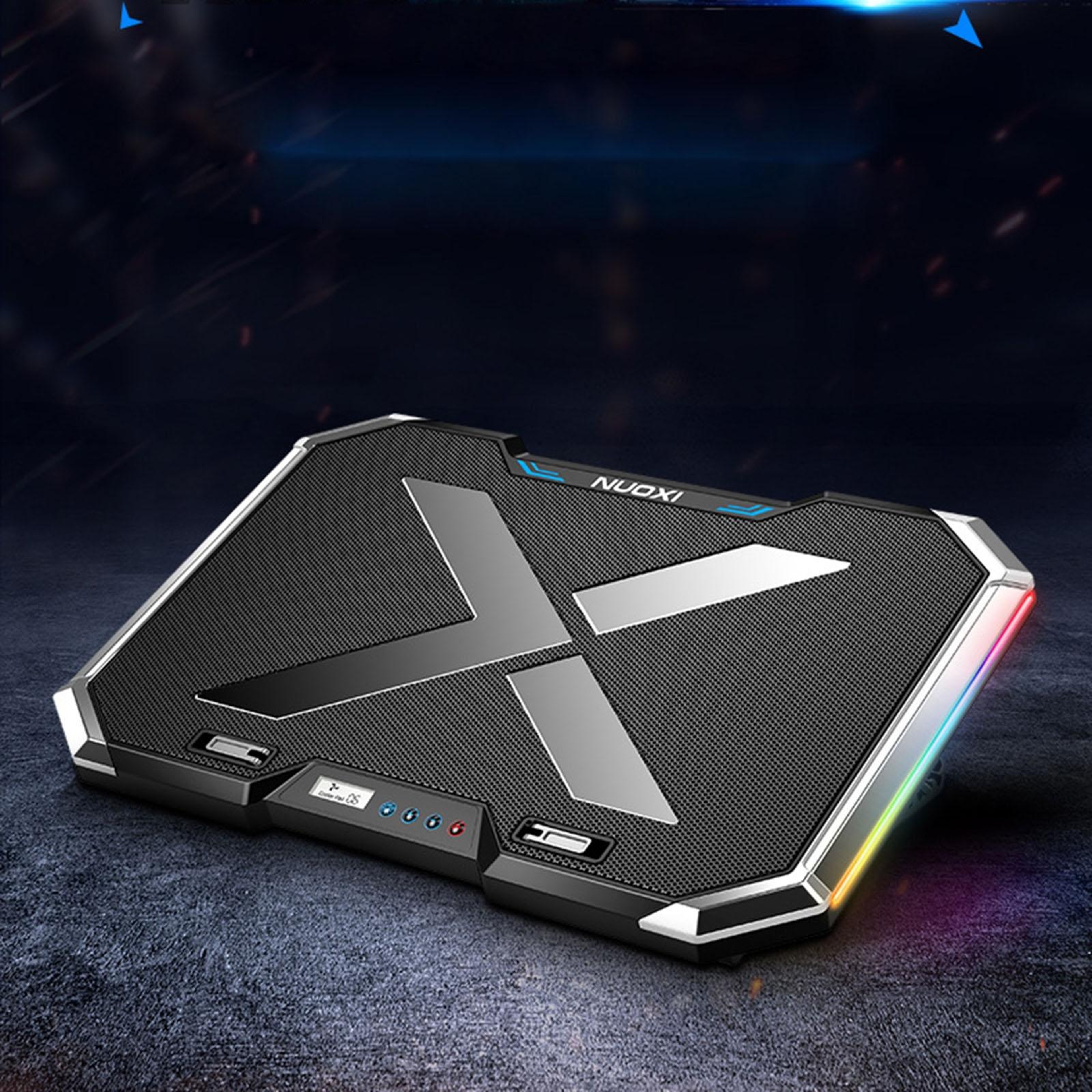 Q8 Laptop Cooling Pad With LCD Display RGB Lighting 6 Fan Notebook Cooler For Up To 18 Inch Laptops 0