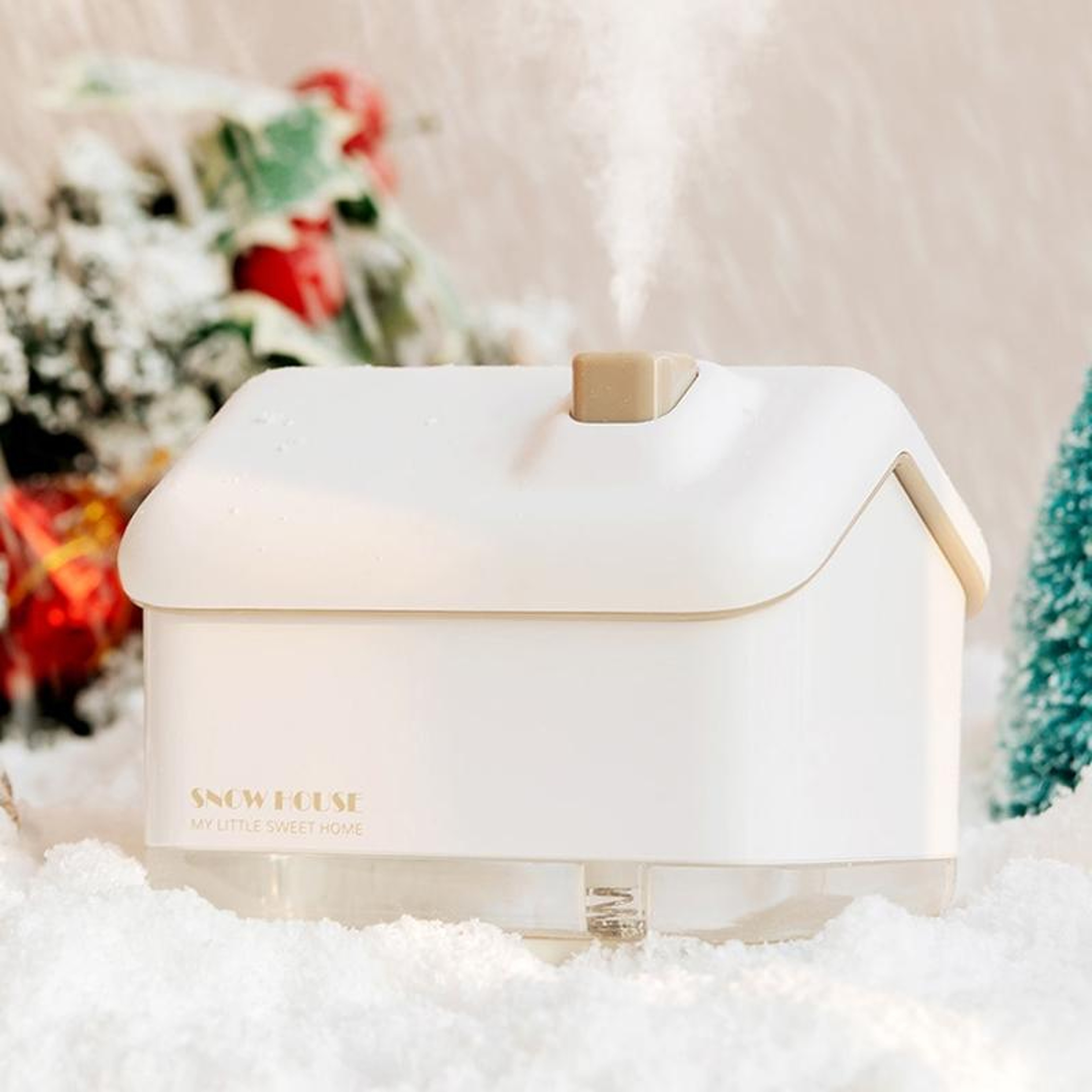 Snow House Mini Humidifier USB Bedroom Humidifier With Warm Night Light Cool Mist Diffuser 4