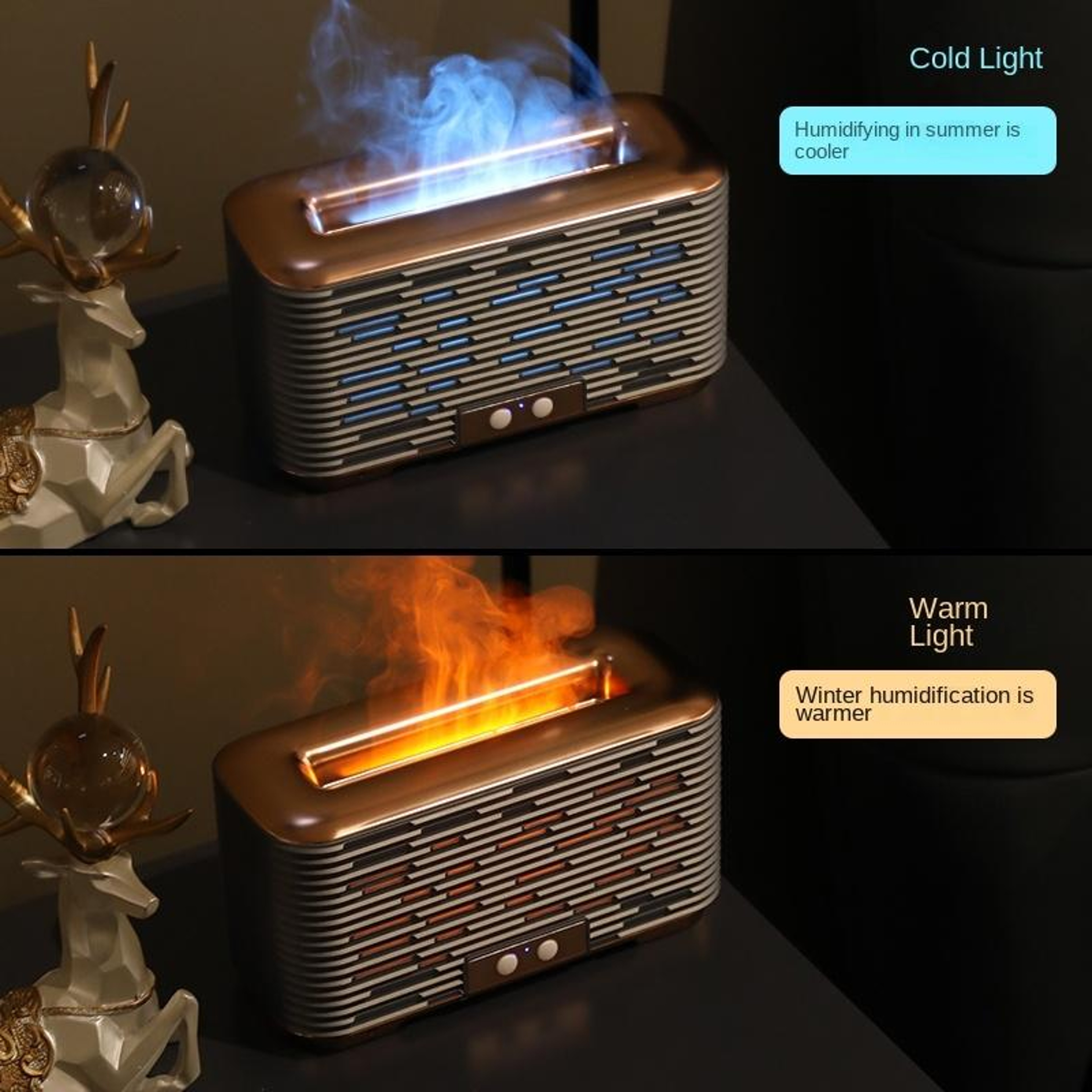 350ml Flame Aroma Diffuser Aromatherapy Humidifier With Timer Cool Mist Essential Oil Diffuser 4