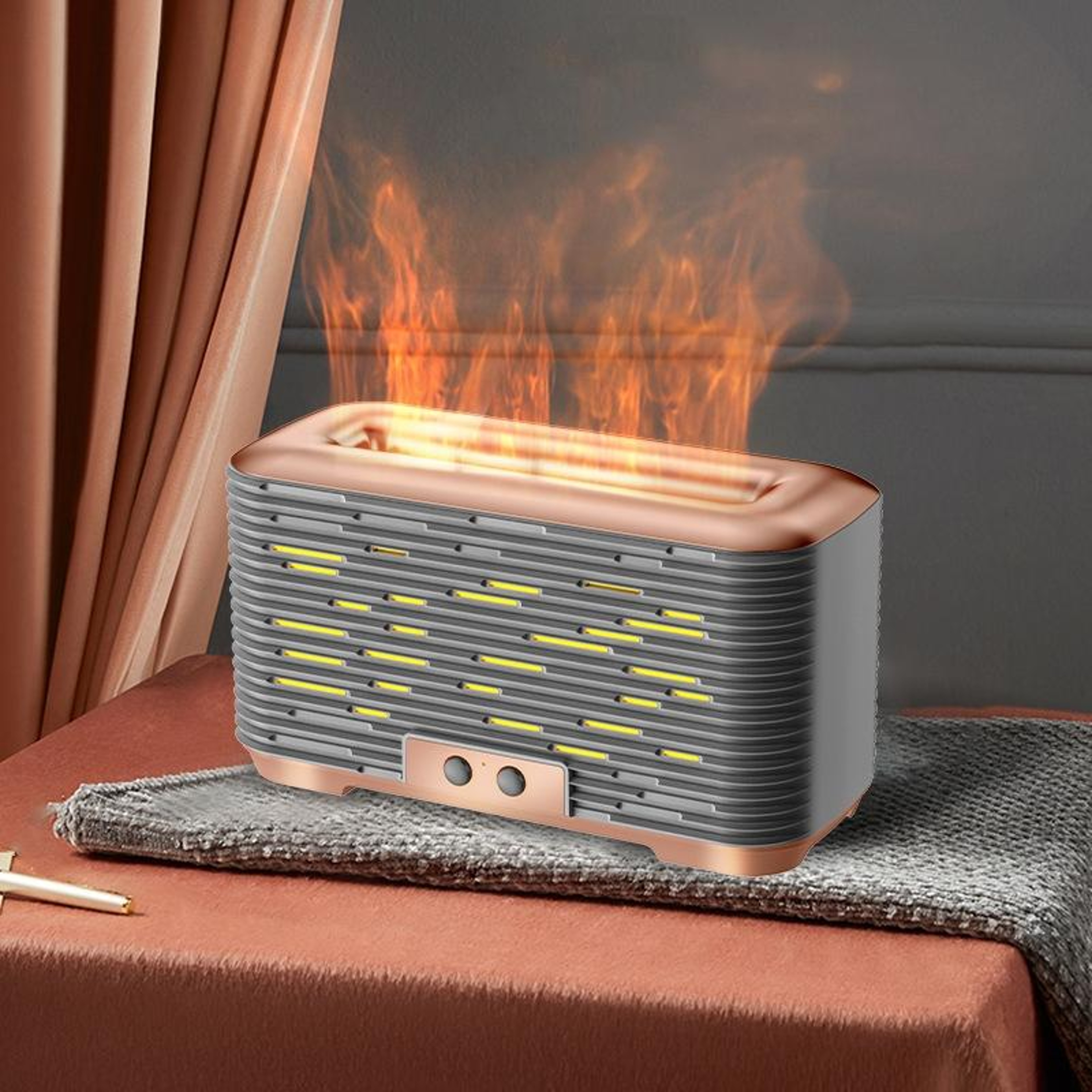350ml Flame Aroma Diffuser Aromatherapy Humidifier With Timer Cool Mist Essential Oil Diffuser 6