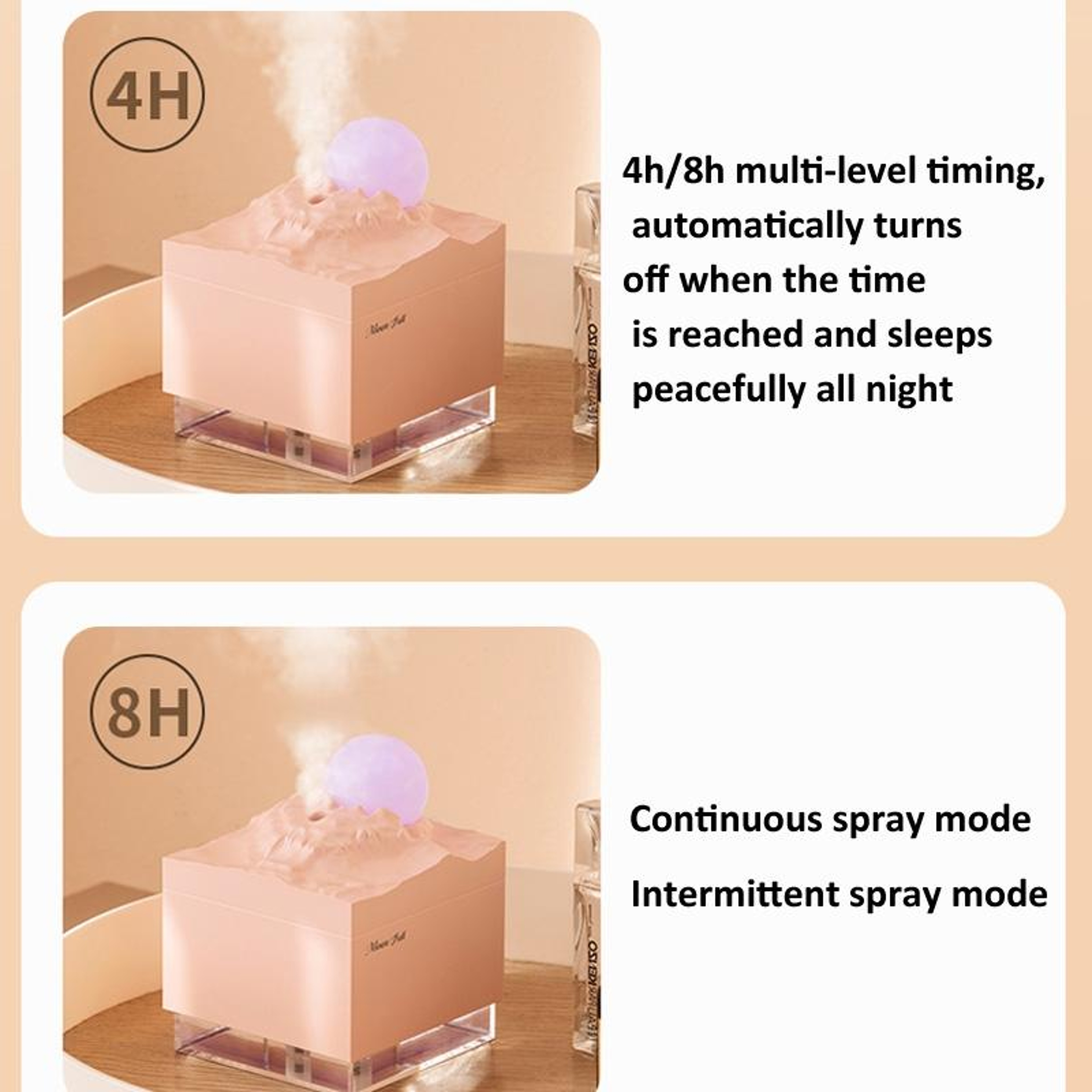 Moon Meteorite Mini Humidifier With Colorful Night Light USB Cool Mist Humidifier 2