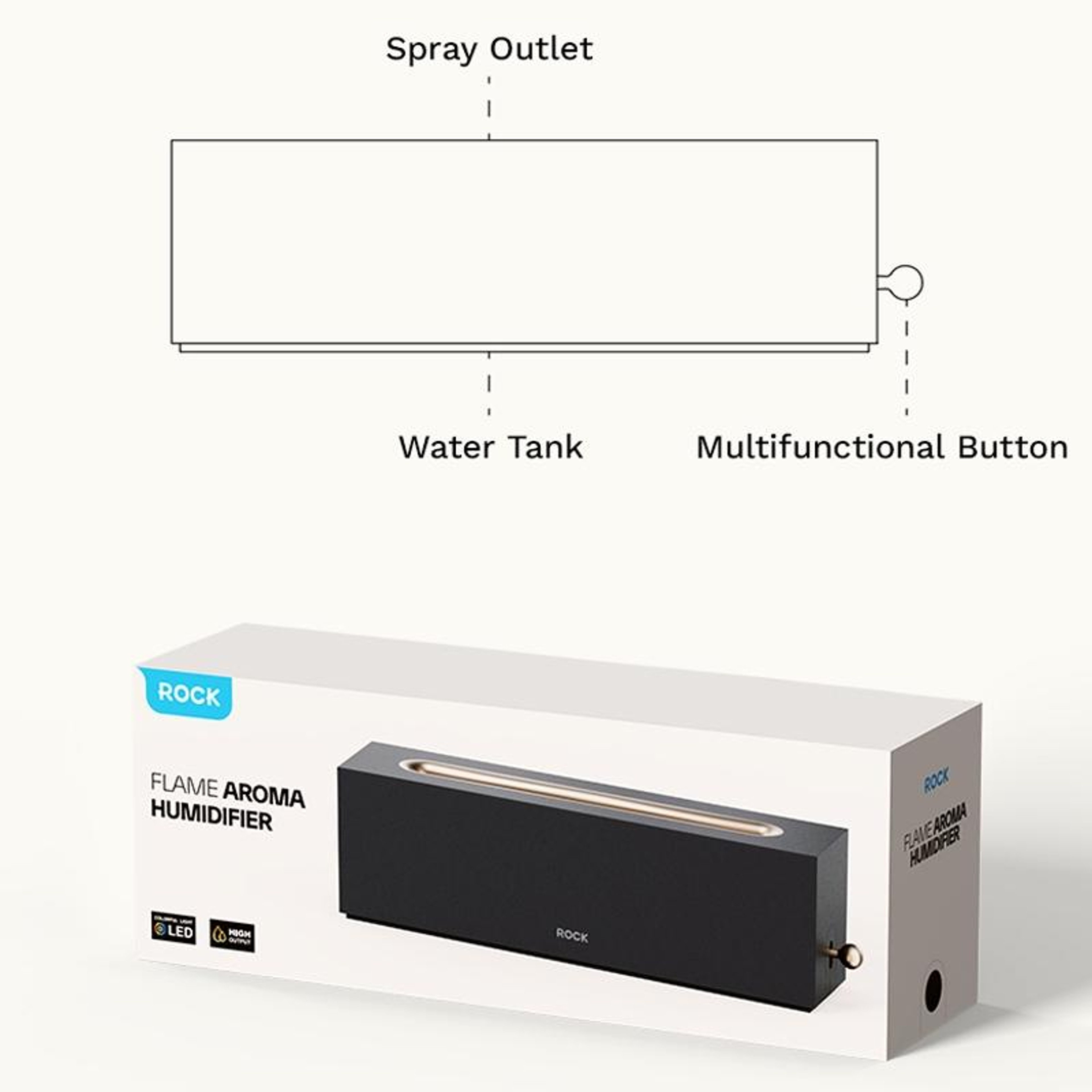 Flame Aroma Diffuser Large Mist Cool Mist Humidifier with LED Flame Effect – view 10