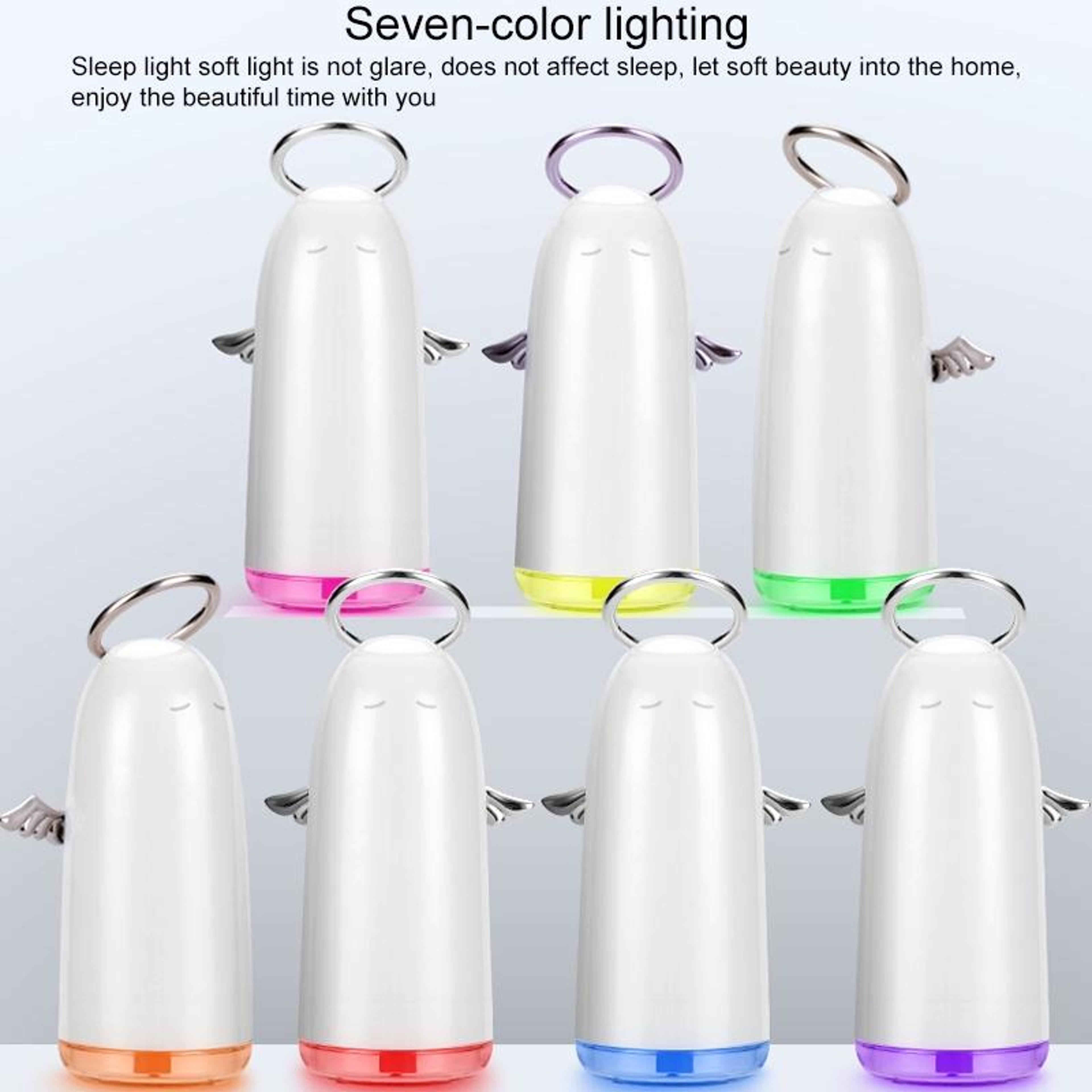 Mini Angel USB Humidifier Portable Cool Mist Humidifier With Colorful Night Light 12
