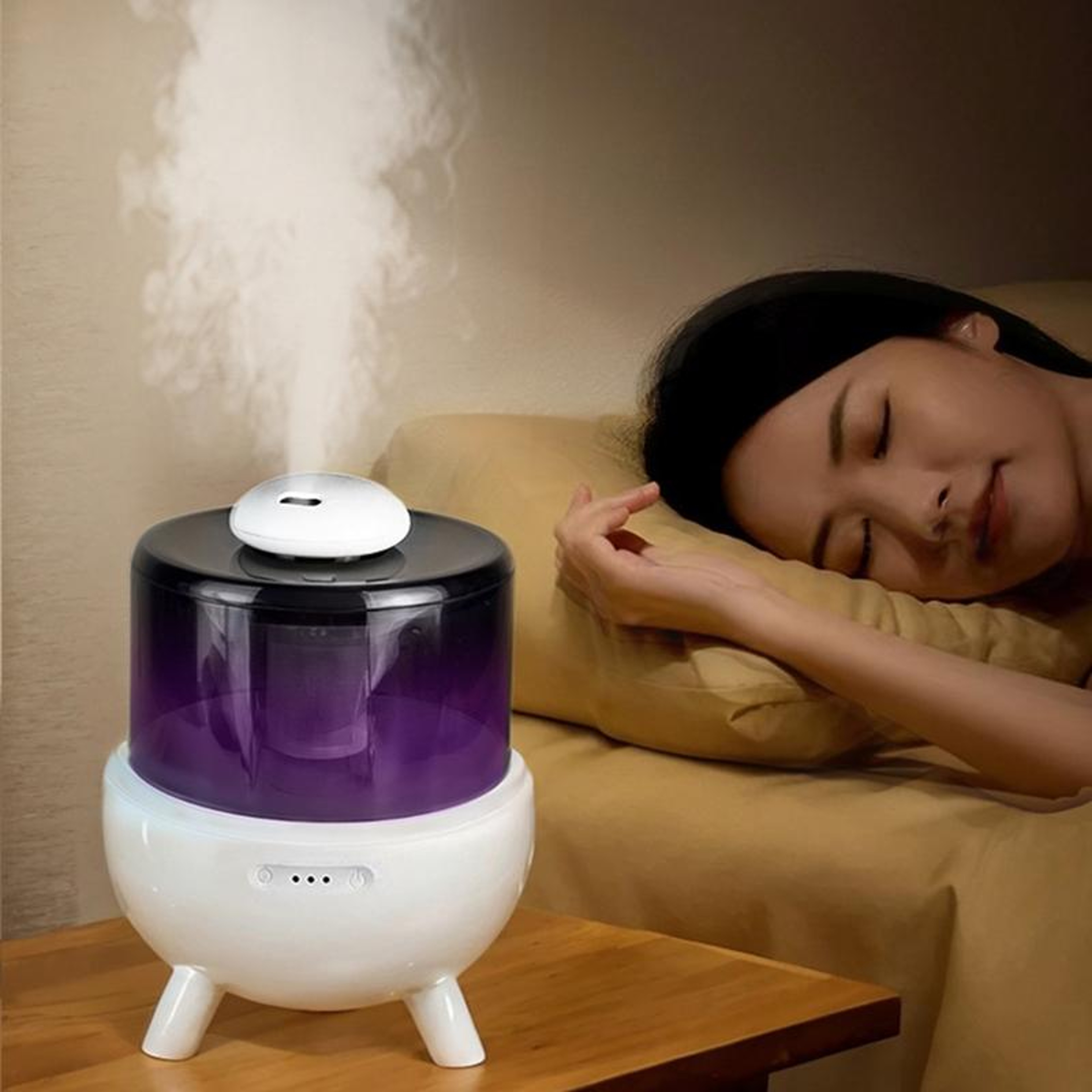 2L Ultrasonic Humidifier With Aromatherapy Diffuser Colorful LED Night Light And Adjustable Cool Mi 9