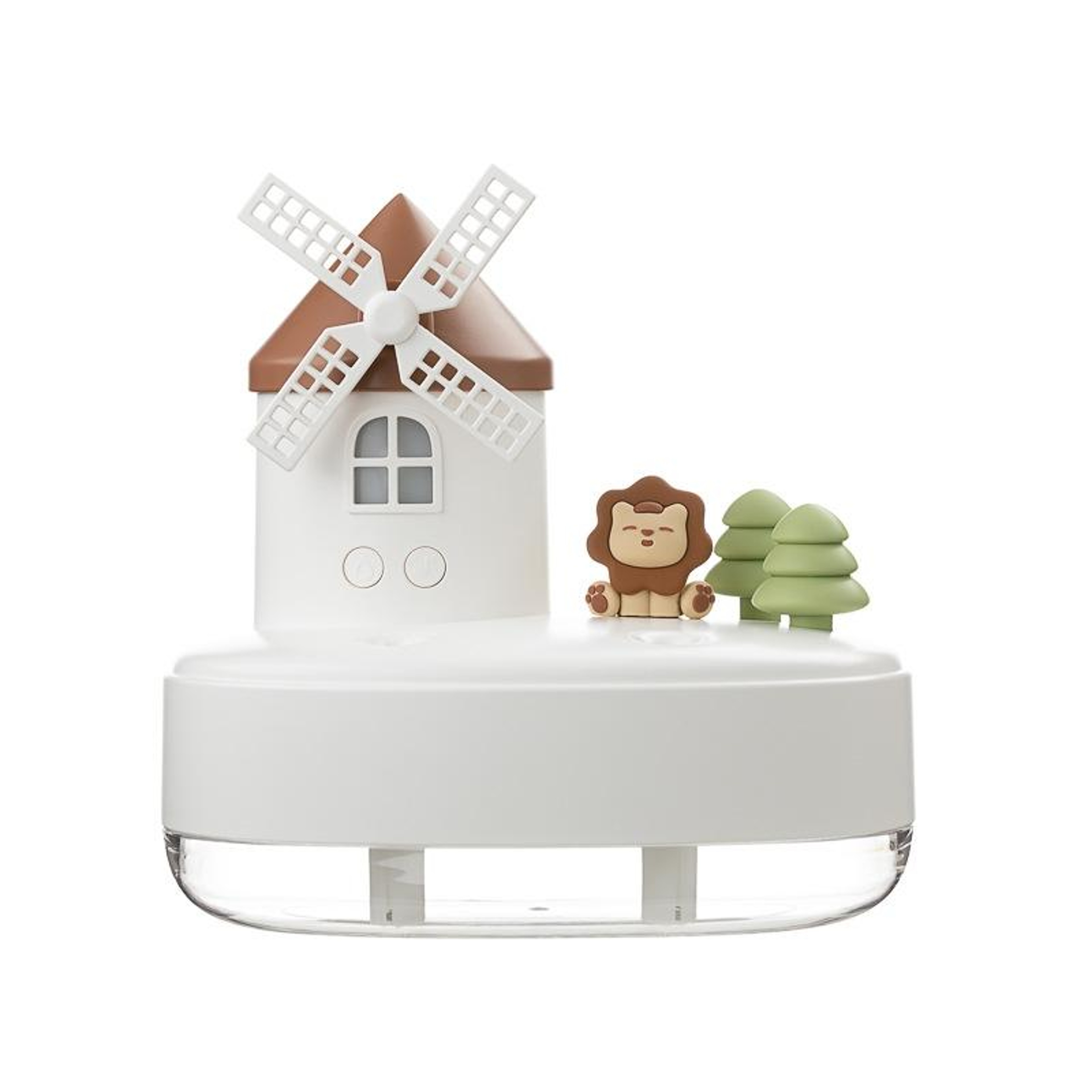 Wireless Mini Desktop Humidifier With Dual Mist LED Light Music Box And Windmill Design 10