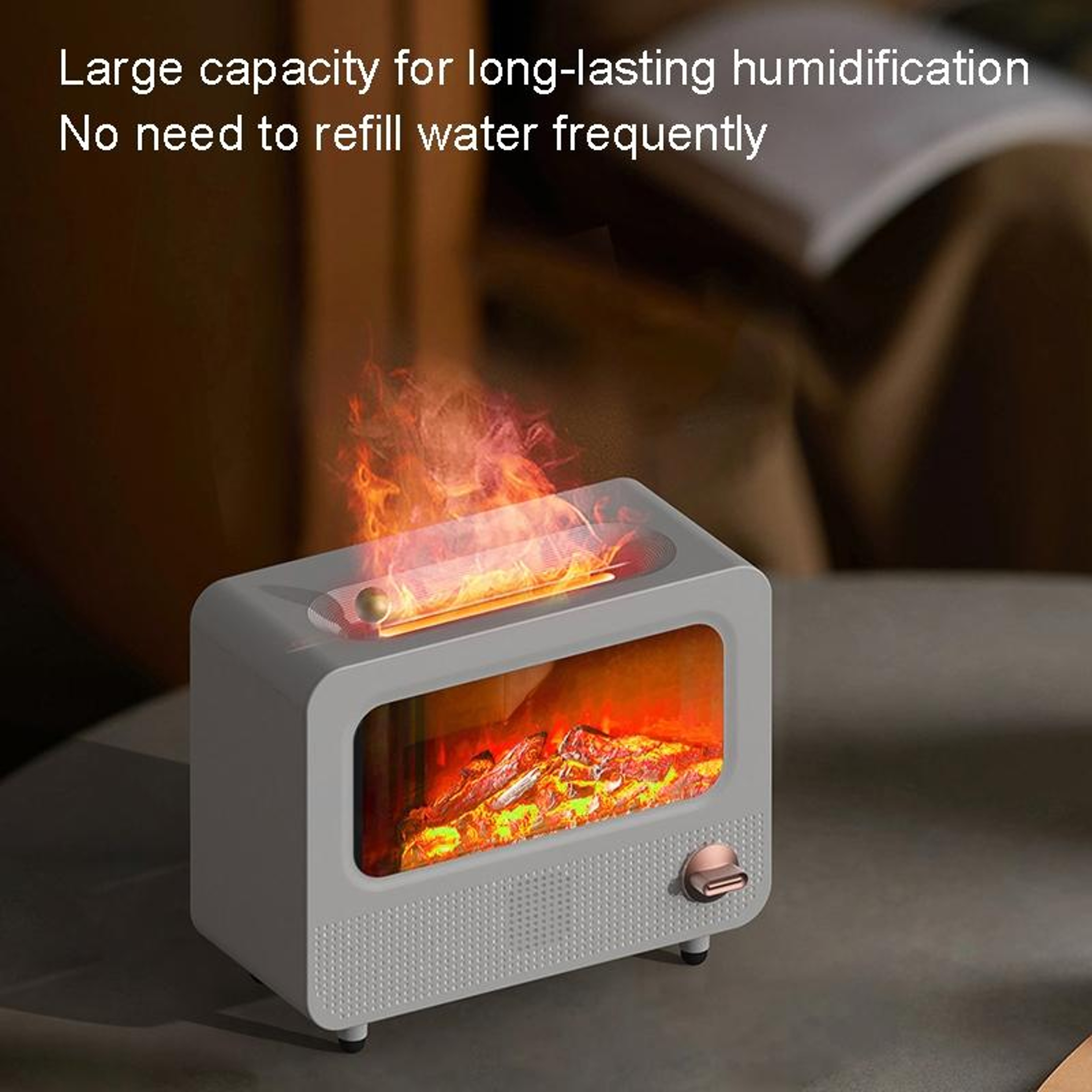 Flame Humidifier With White Noise USB Aromatherapy Diffuser Cool Mist Air Moisturizer 4