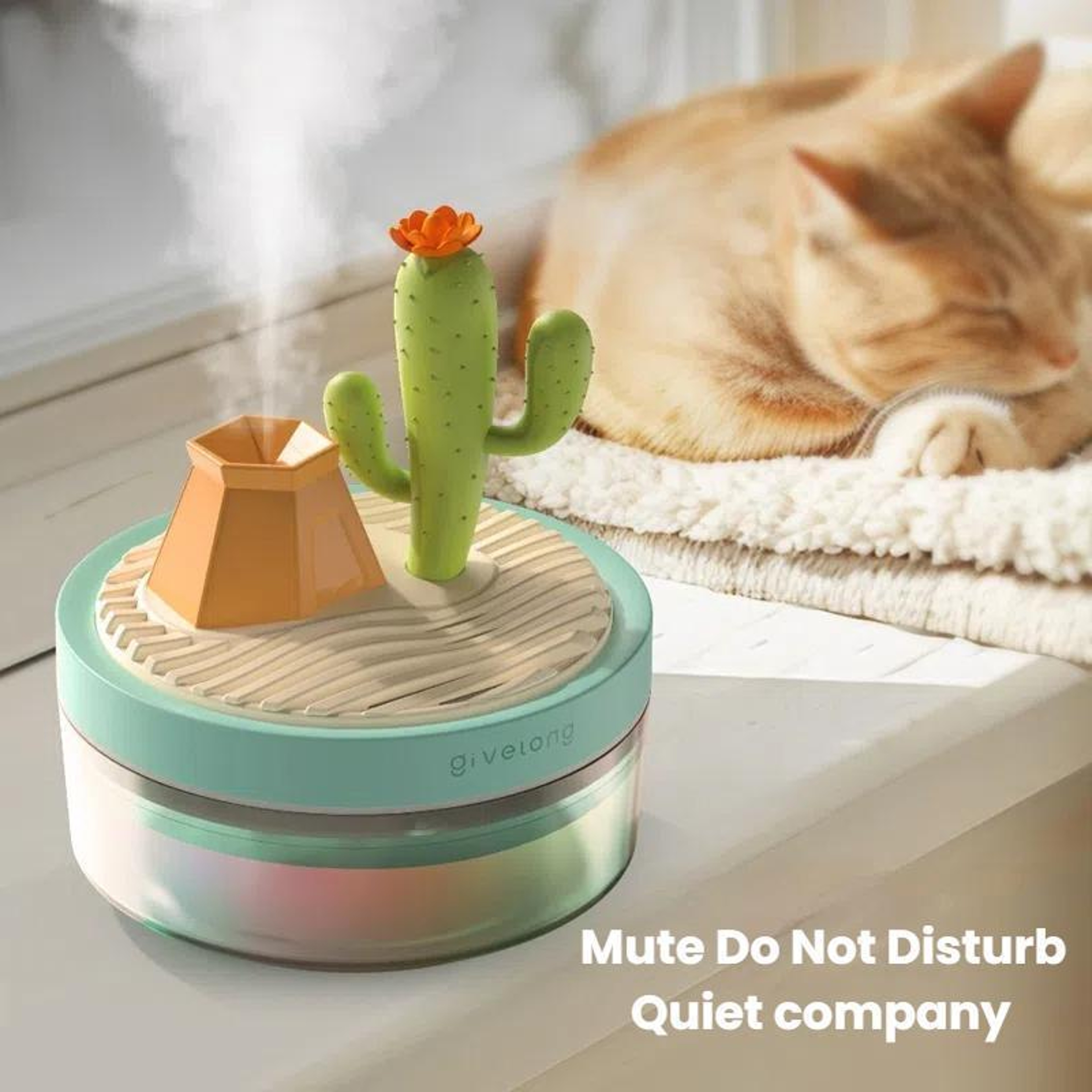 Portable Humidifier USB Aromatherapy Diffuser Mini Cool Mist Desktop Air Moisturizer 10