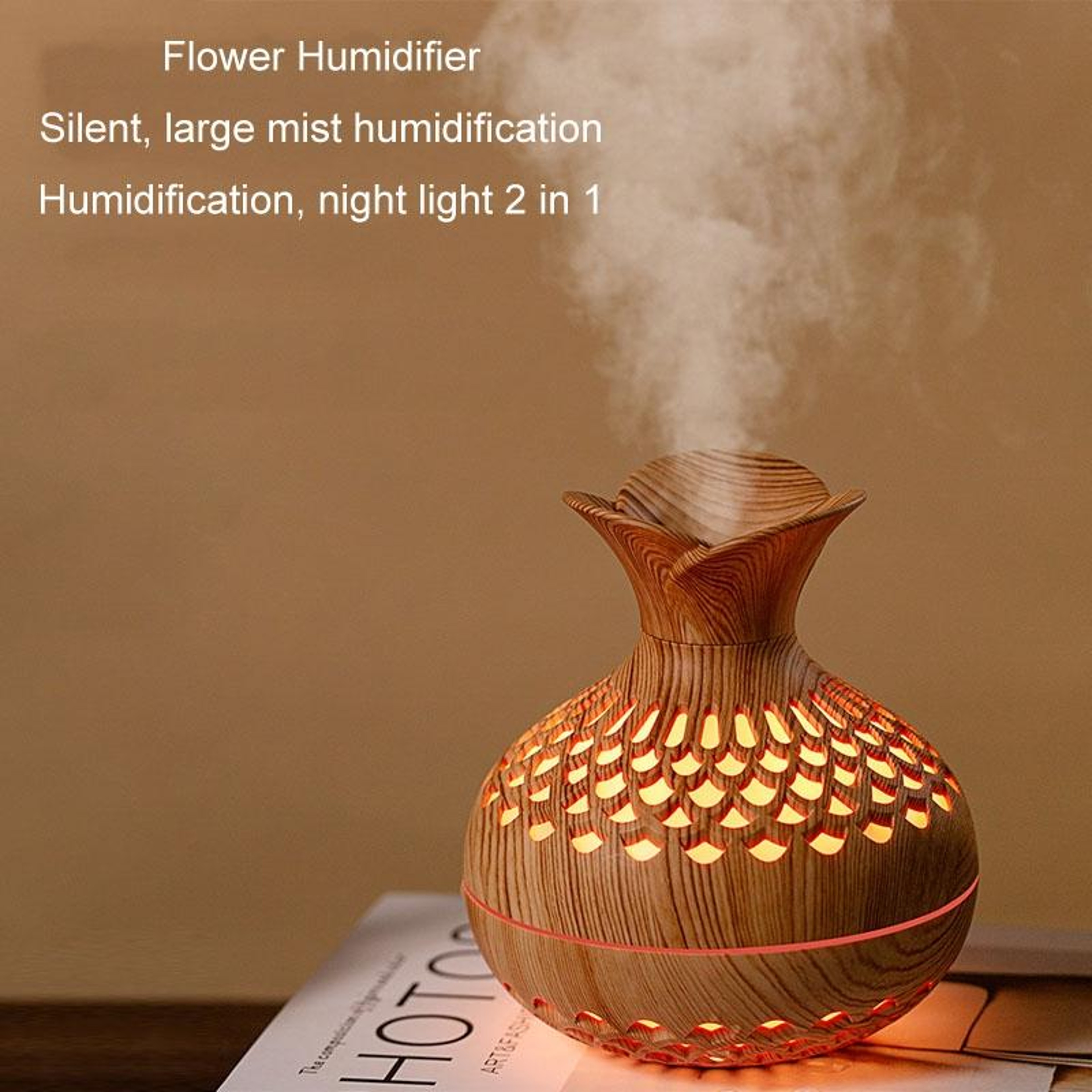 LED Vase Aromatherapy Diffuser USB Humidifier with Soft Light Essential Oil Diffuser 300ml – view 8