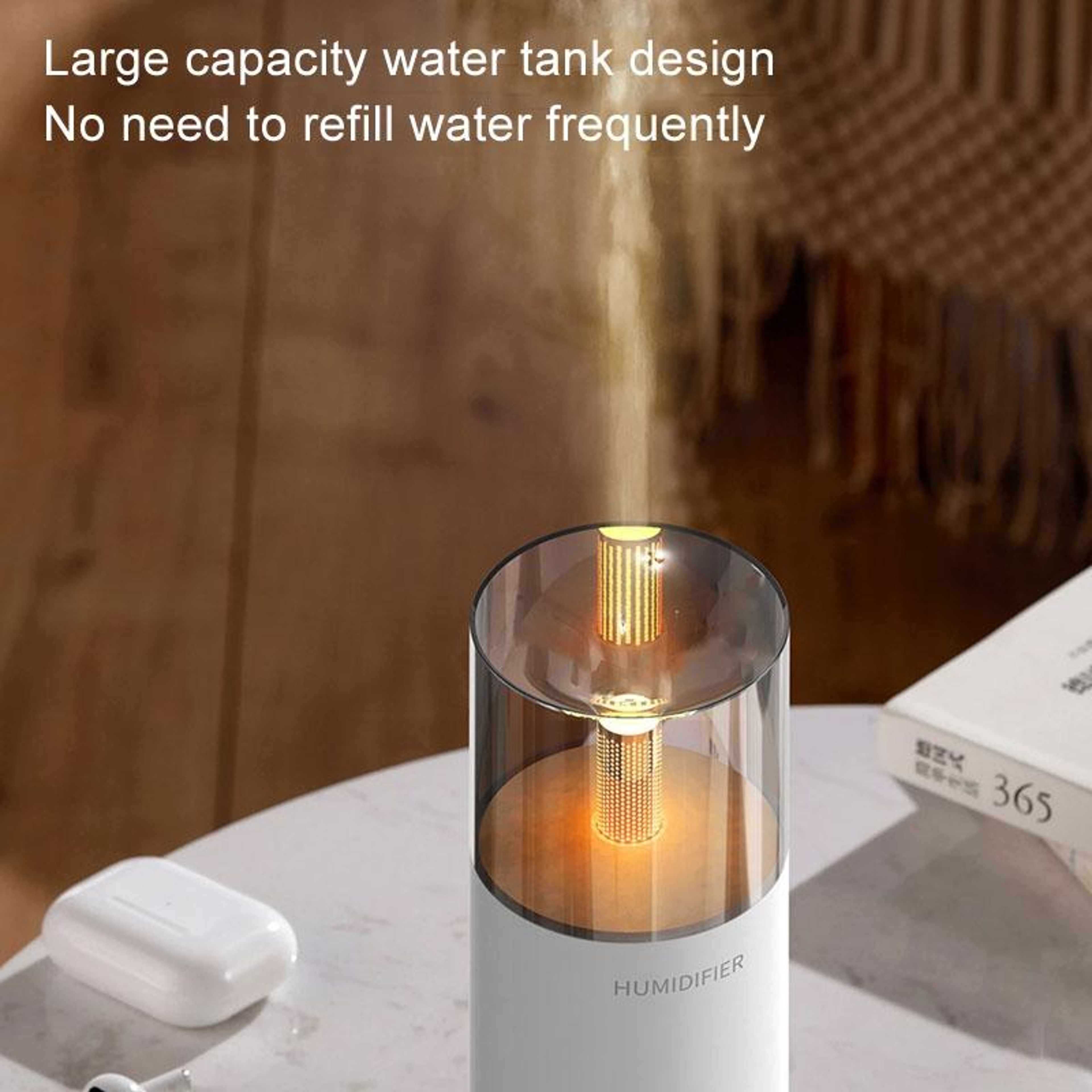 Flame Aroma Diffuser Essential Oil Diffuser Ultrasonic Humidifier With Candle Light Ambiance 2