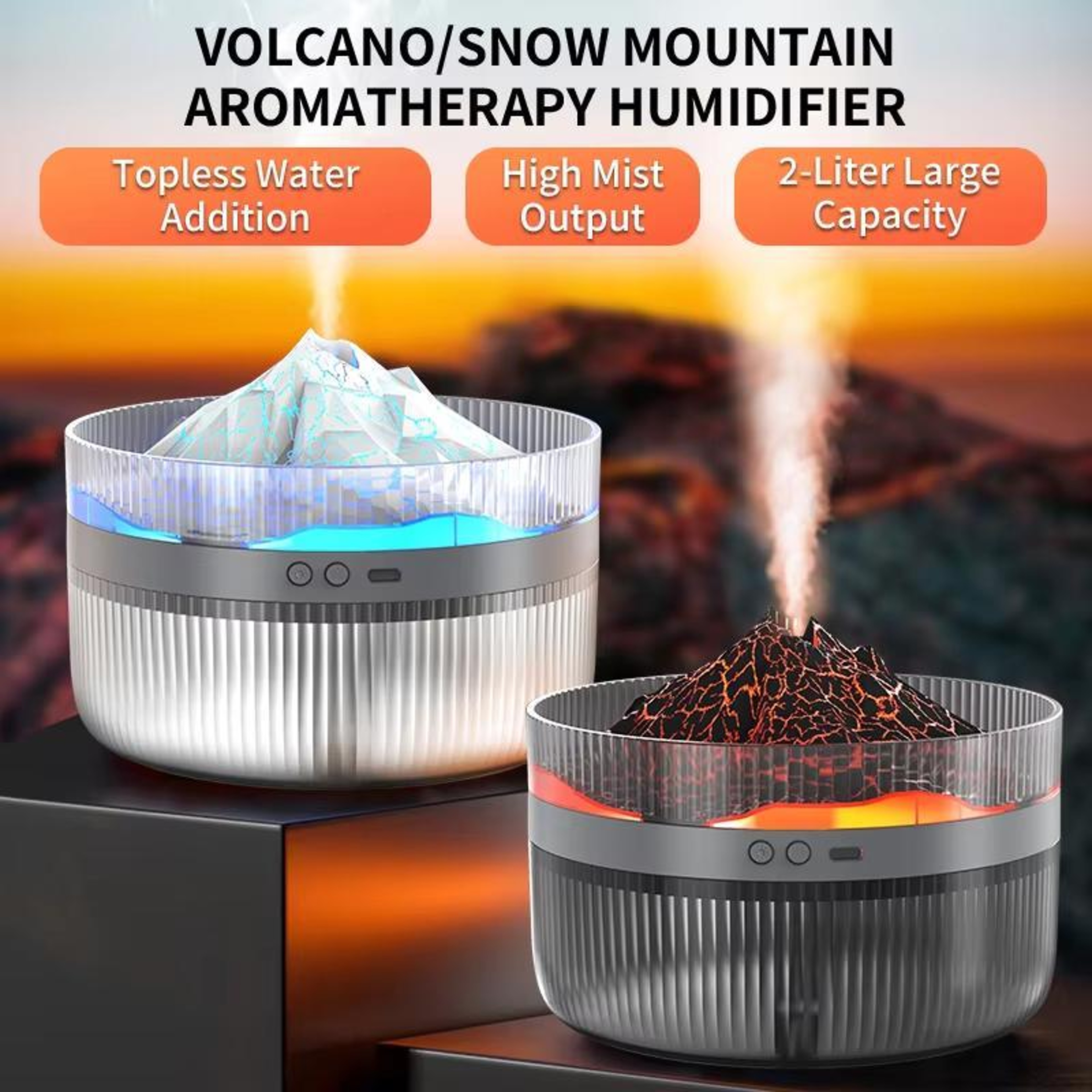 2L Essential Oil Diffuser Large Capacity Aromatherapy Diffuser Top Fill Cool Mist Humidifier 1