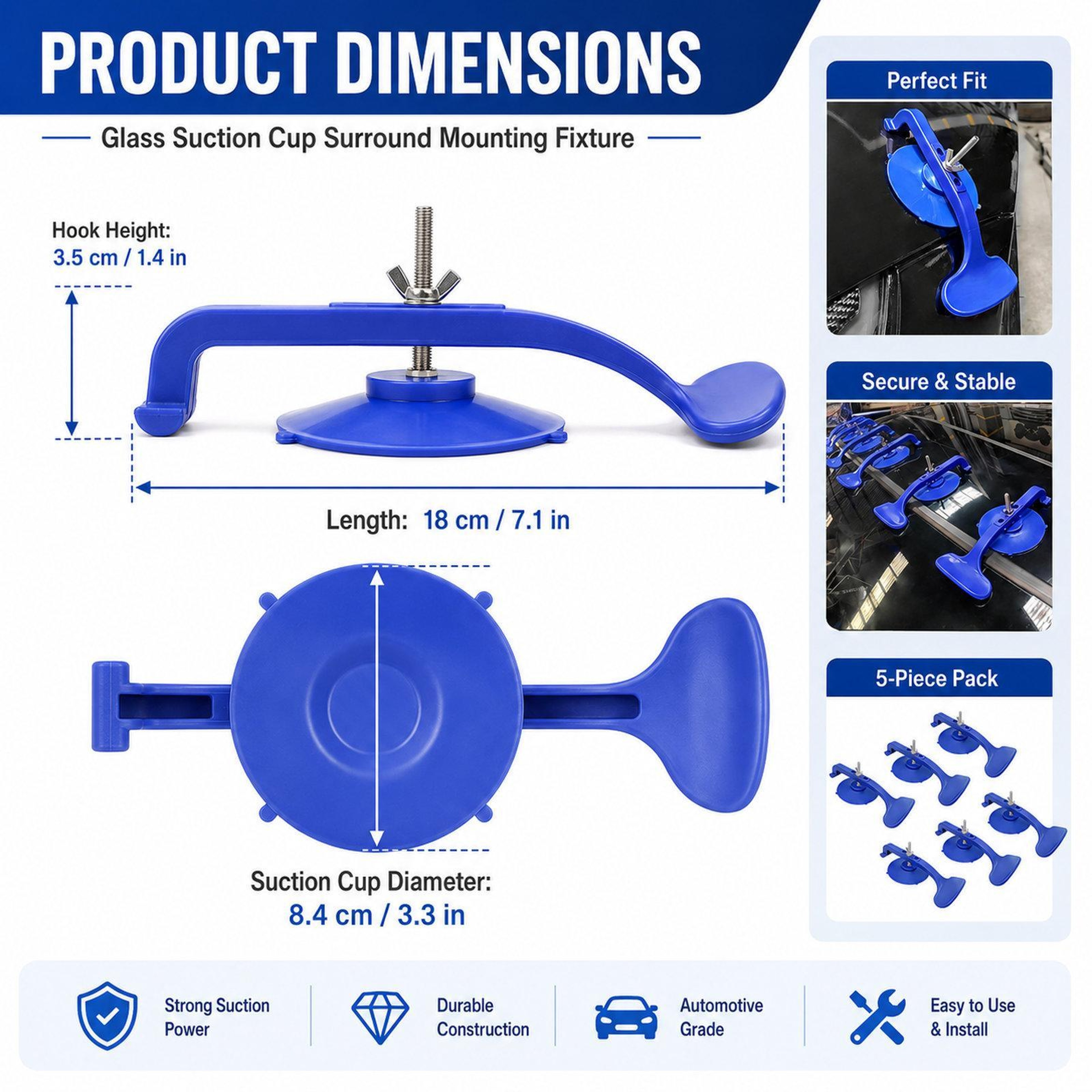 6PCS Car Window Suction Cup Tool Auto Glass Installation Clamp Set for Windshield and Trim Alignment – view 3