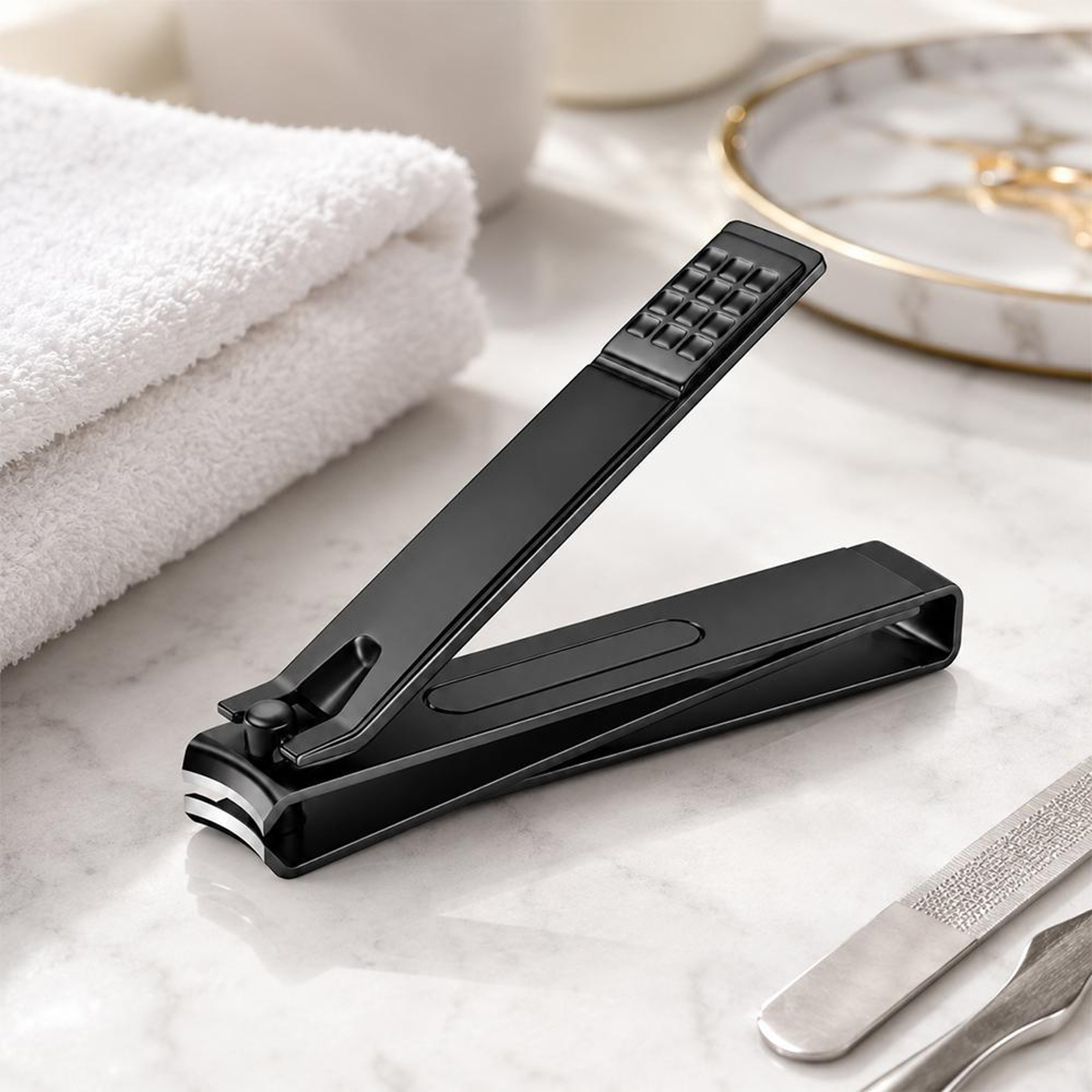 Stainless Steel Flat Tip Nail Clippers Set 2PCS Precision Fingernail and Toenail Trimming Tool – view 1
