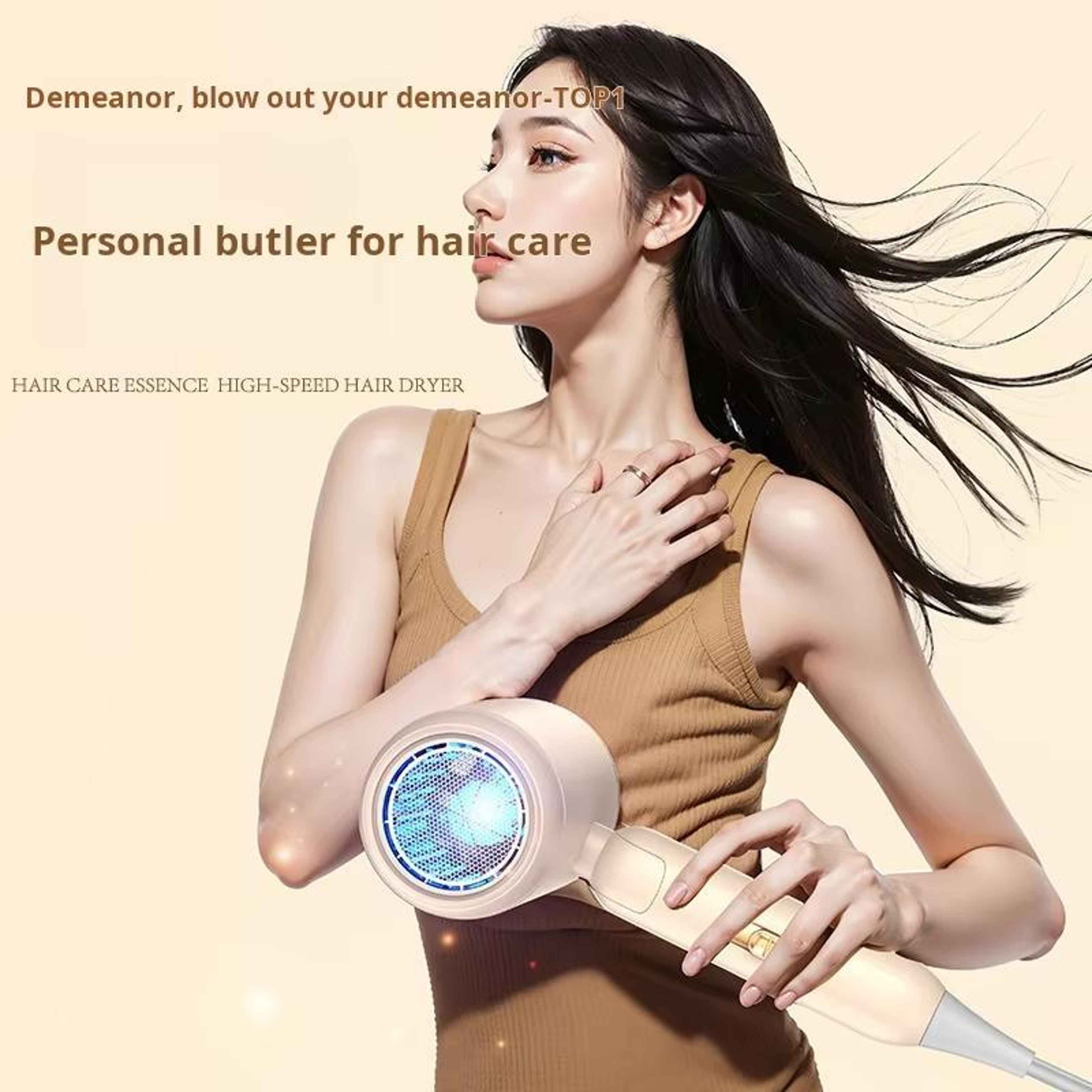 High Speed Hair Dryer With Blue Light Care Foldable Travel Hair Dryer Portable Blow Dryer 1