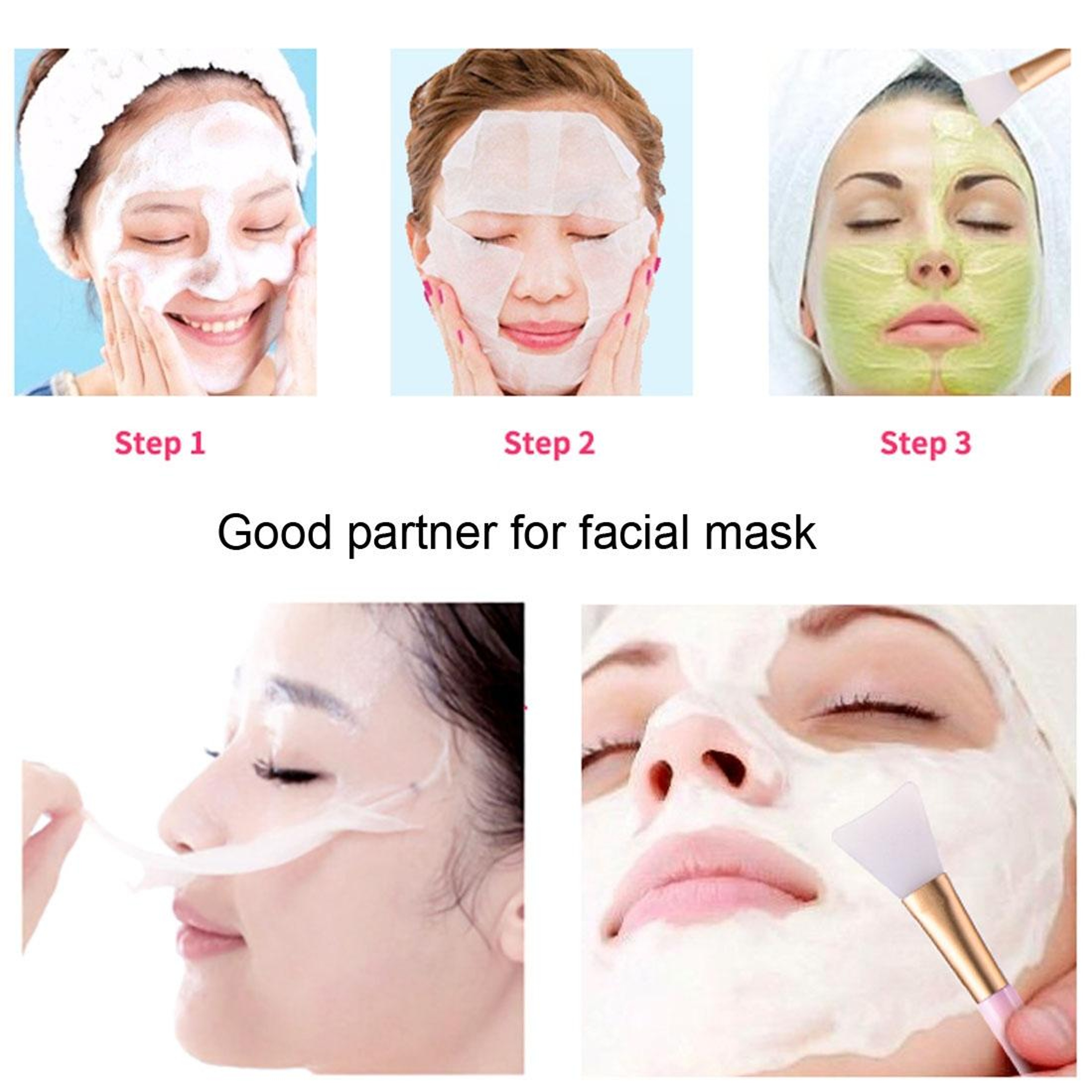 Silicone Mask Applicator Face Mask Brush Hygienic Skincare Applicator Tool 5