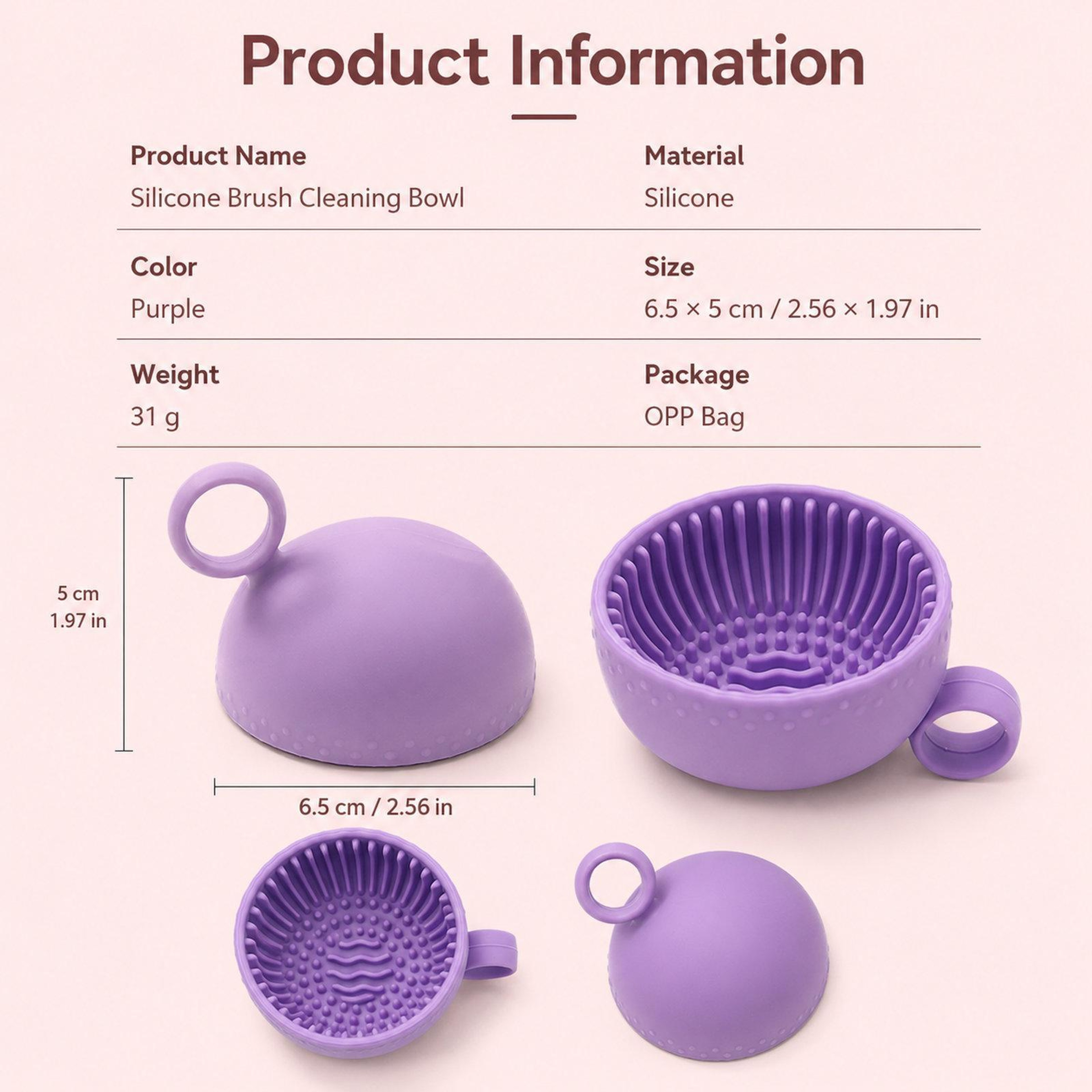 2 In 1 Makeup Brush Cleaner Silicone Brush Cleaning Bowl Travel Cosmetic Brush Scrubber Cup 5