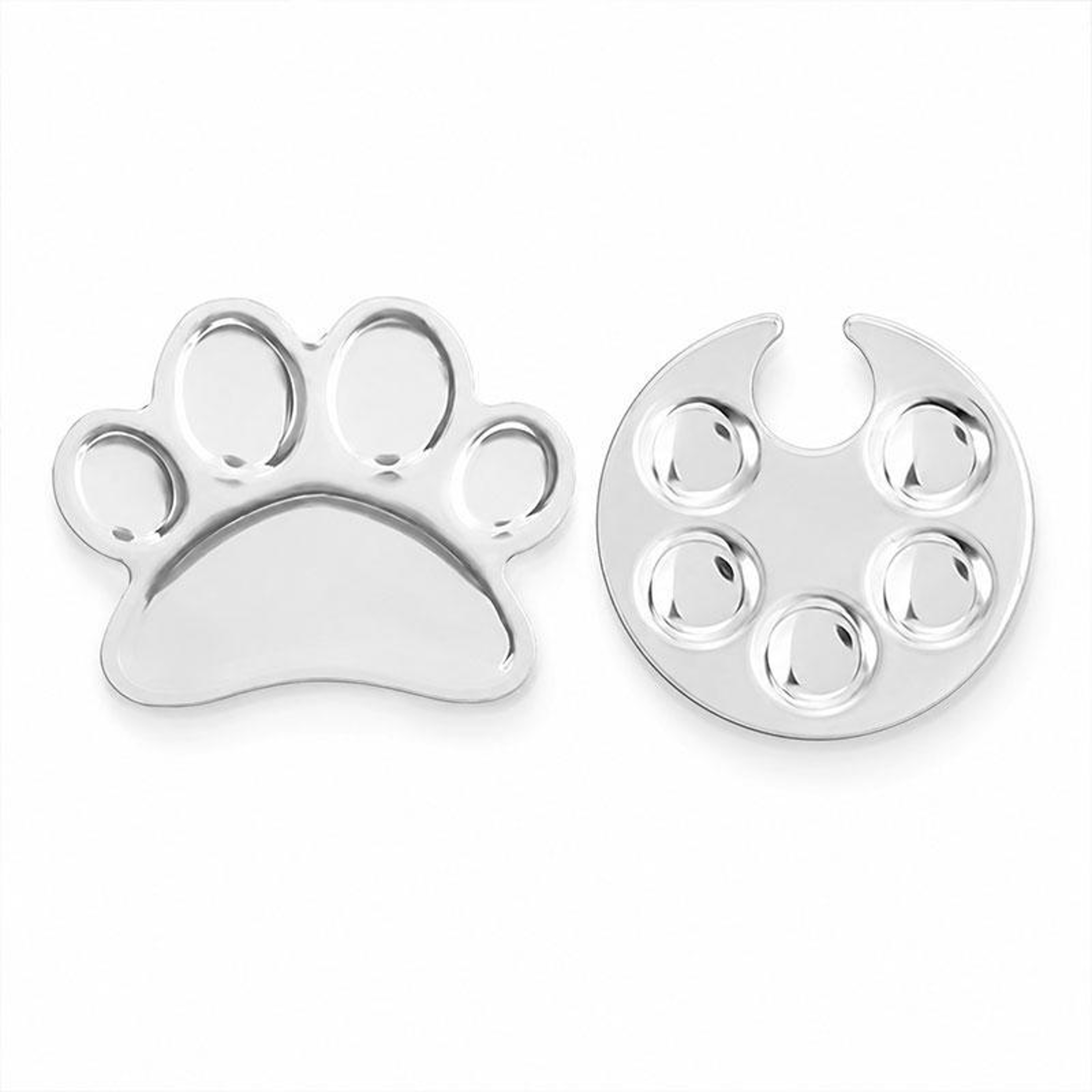 Cute Cat Paw Nail Art Mixing Palette 2 PCS Reusable Makeup Mixing Palette for Foundation and Gel Polish – view 2