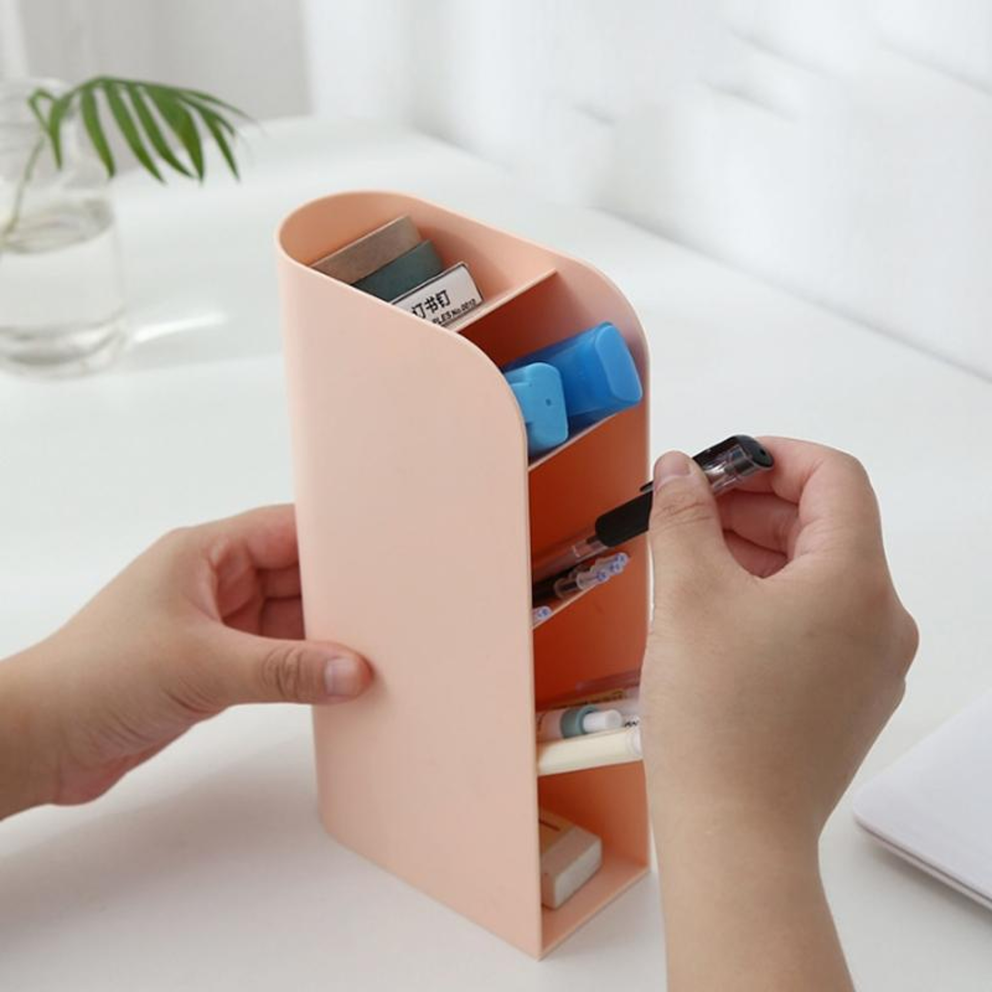 Multifunctional Desk Organizer Plastic Desktop Storage Box Makeup Organizer And Pen Holder 0