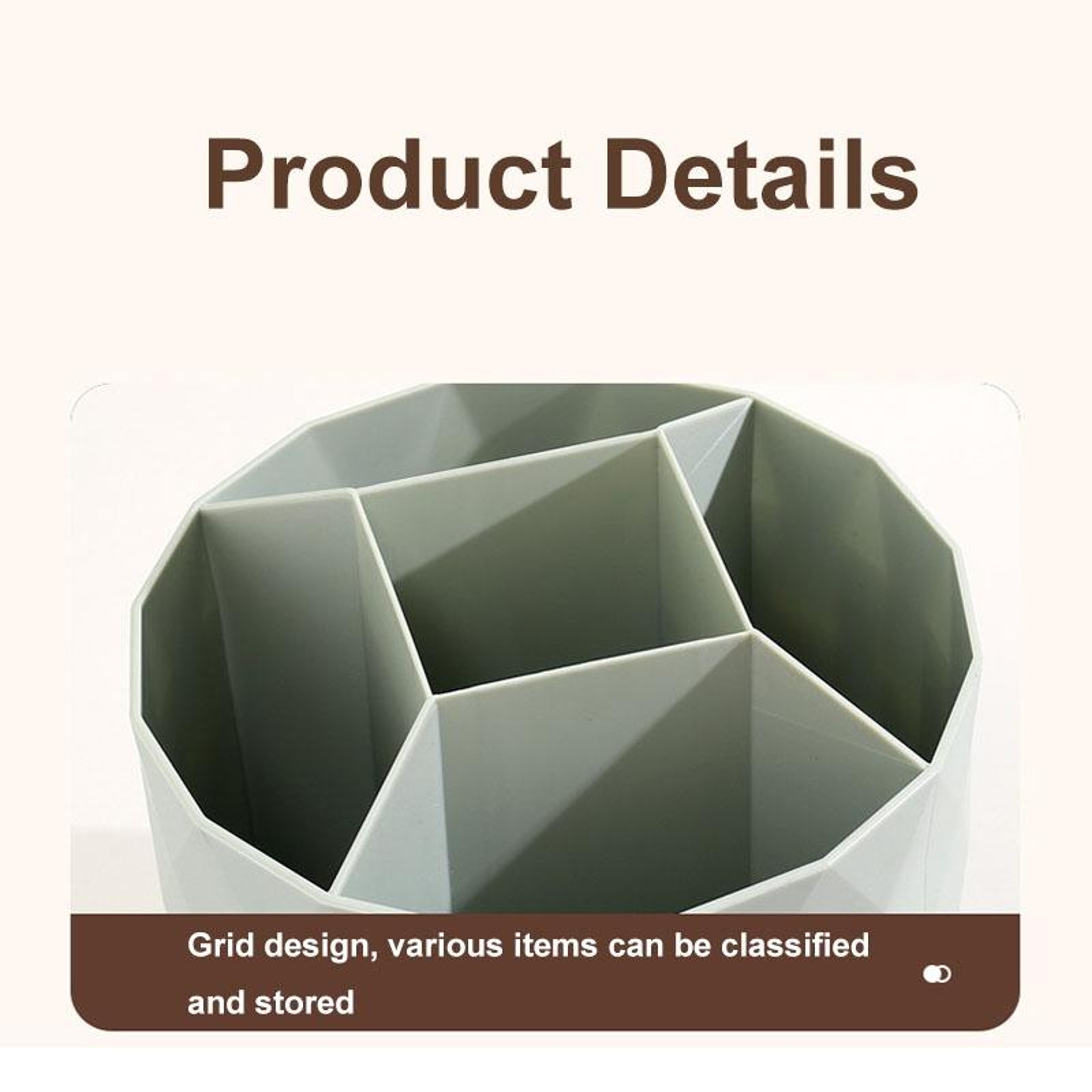 360 Rotating Desk Organizer Pen Holder Large Capacity Makeup Brush Holder Storage Box 2