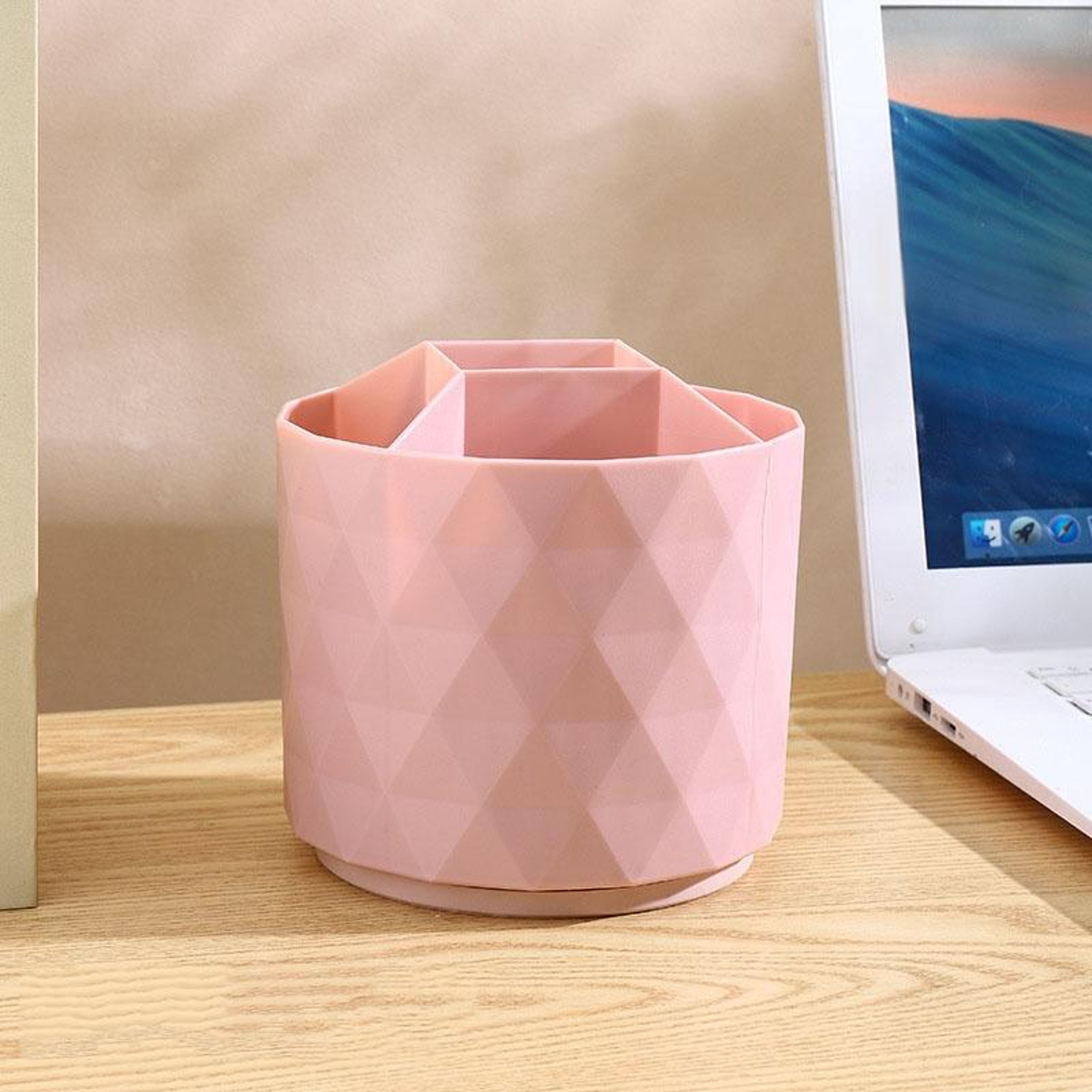360 Rotating Desk Organizer Pen Holder Large Capacity Makeup Brush Holder Storage Box 7