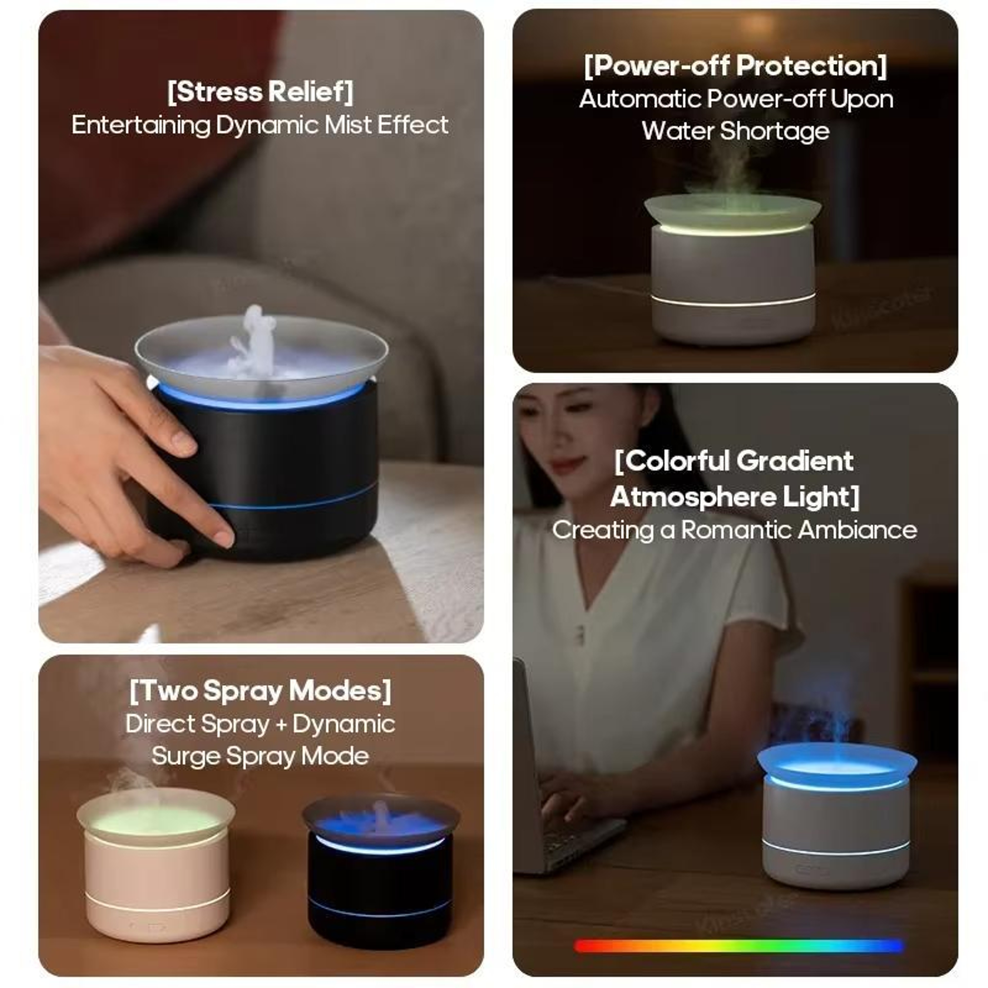 Sea Of Clouds Aroma Diffuser 200ml Essential Oil Diffuser USB Cool Mist Humidifier With 7 Color Moo 2