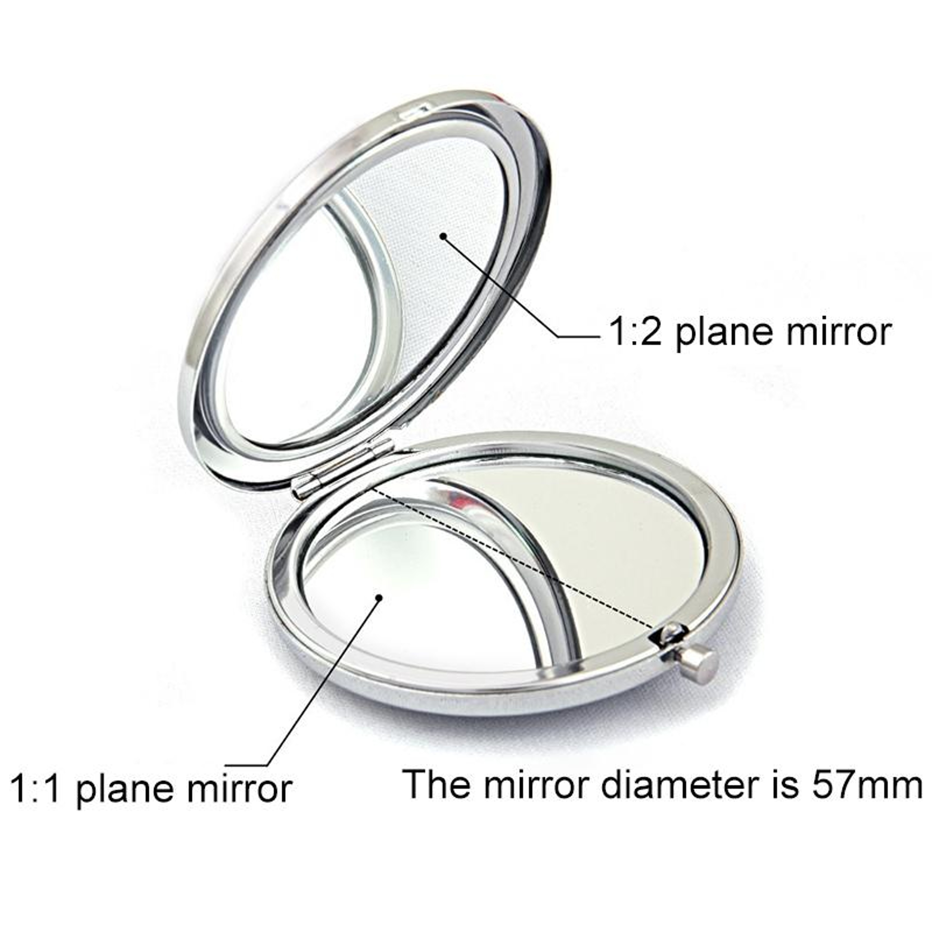 Dabond Compact Makeup Mirror Diamond Metal Portable Makeup Mirror Double Sided Folding Round Mirror 3