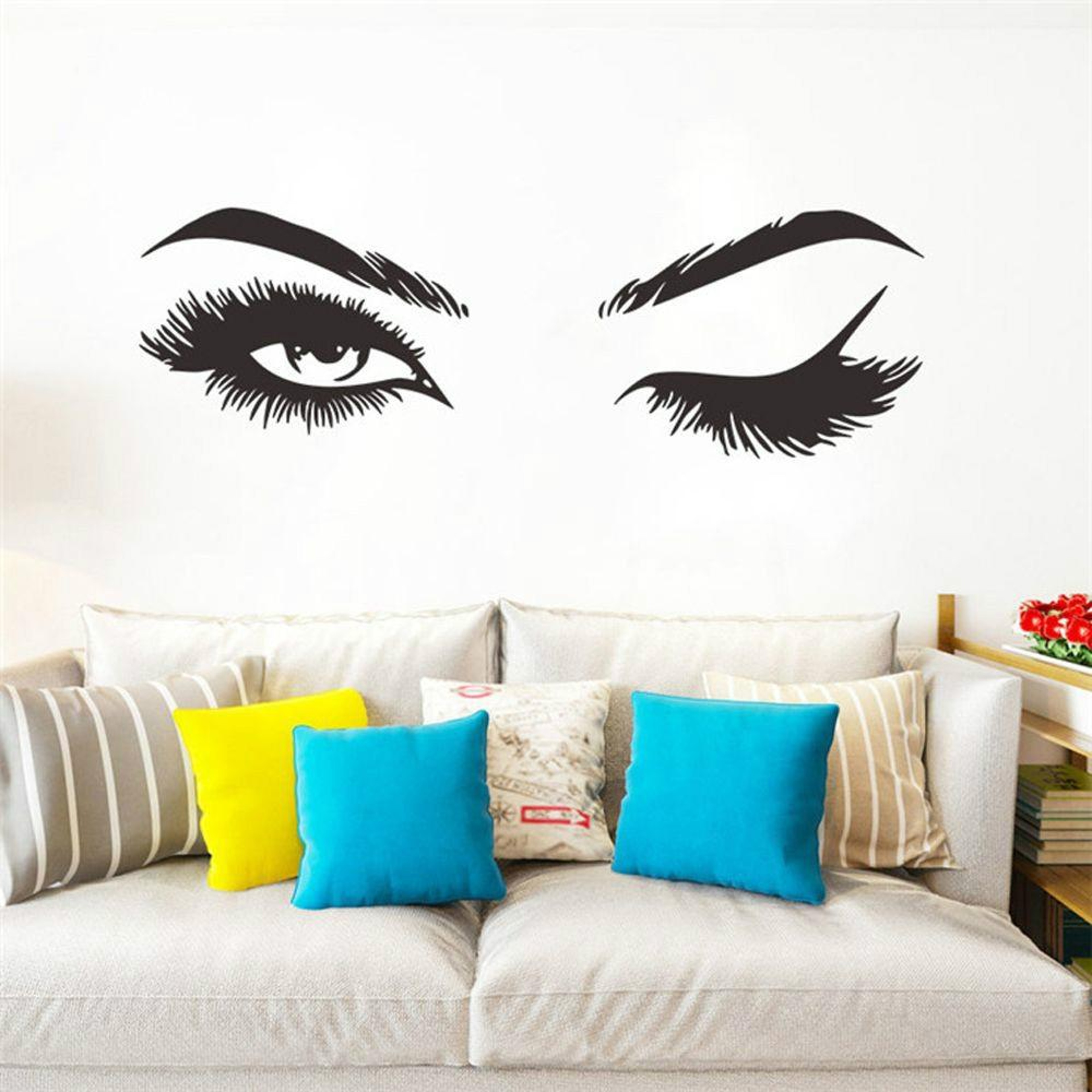 Beauty Salon Wall Sticker Set Modern Eyebrow Wall Decal PVC Makeup Studio Decor 2 Pack 0