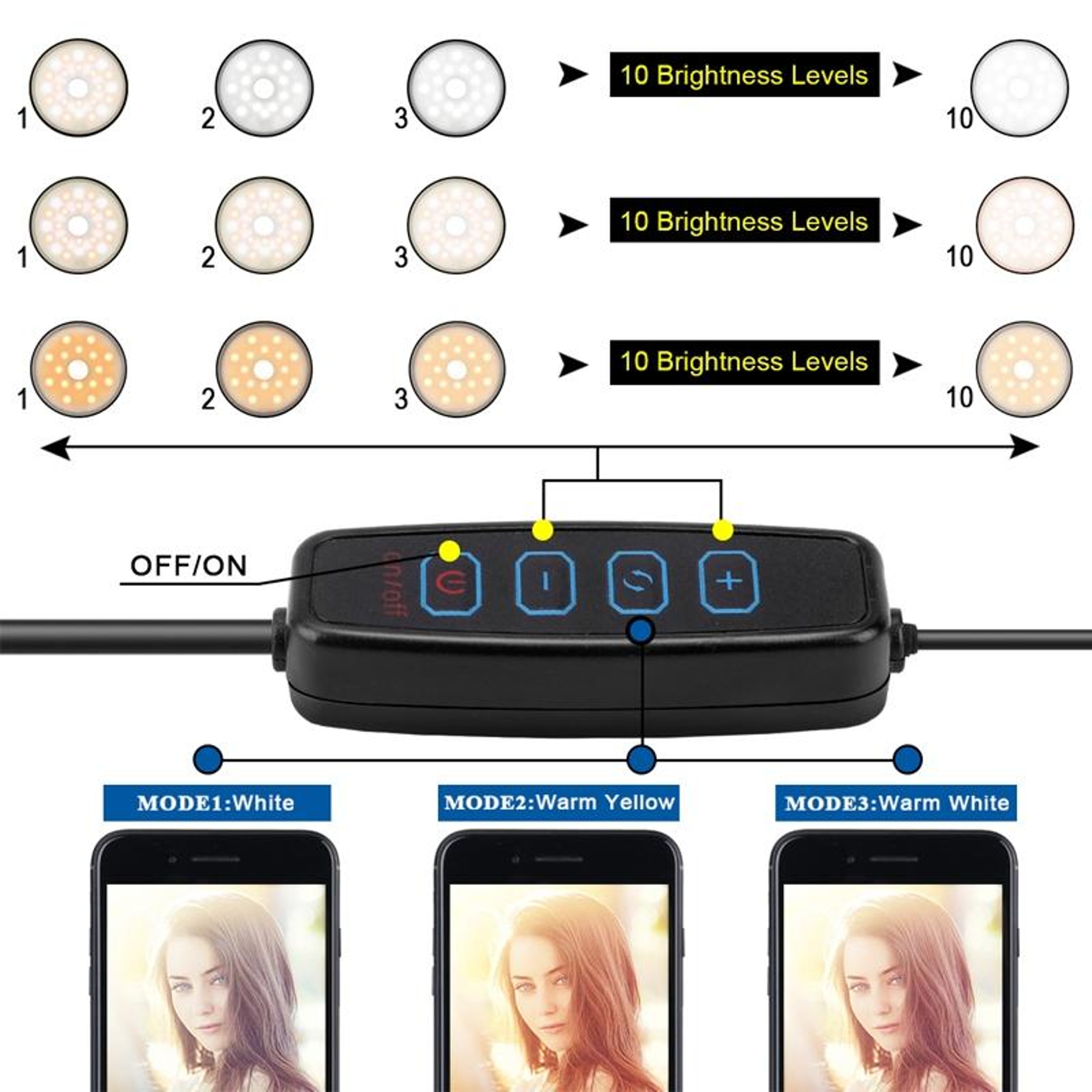 LED Ring Light Selfie Ring Light with Phone Tripod Stand Adjustable Dimmable Makeup Light – view 3
