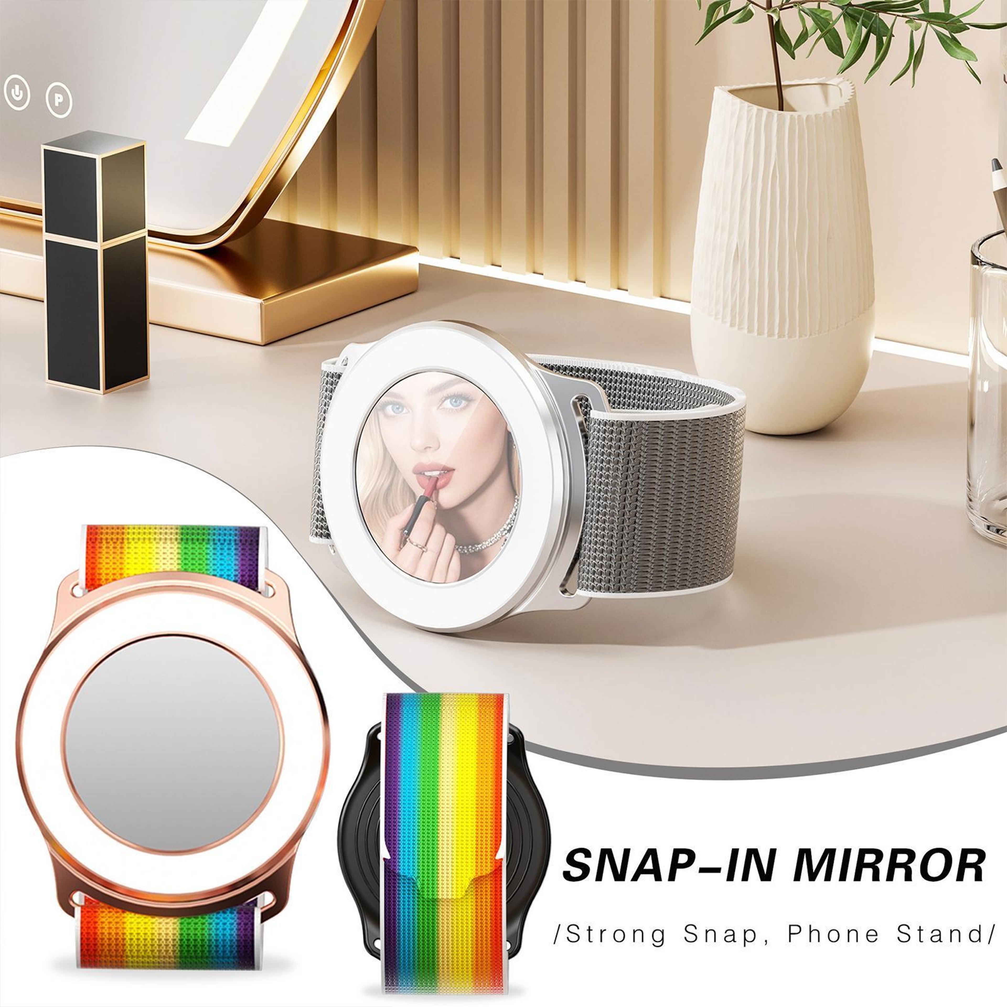 Magnetic Phone Wristband Sports Phone Holder With HD Mirror 360 Rotating Magnetic Phone Holder 11