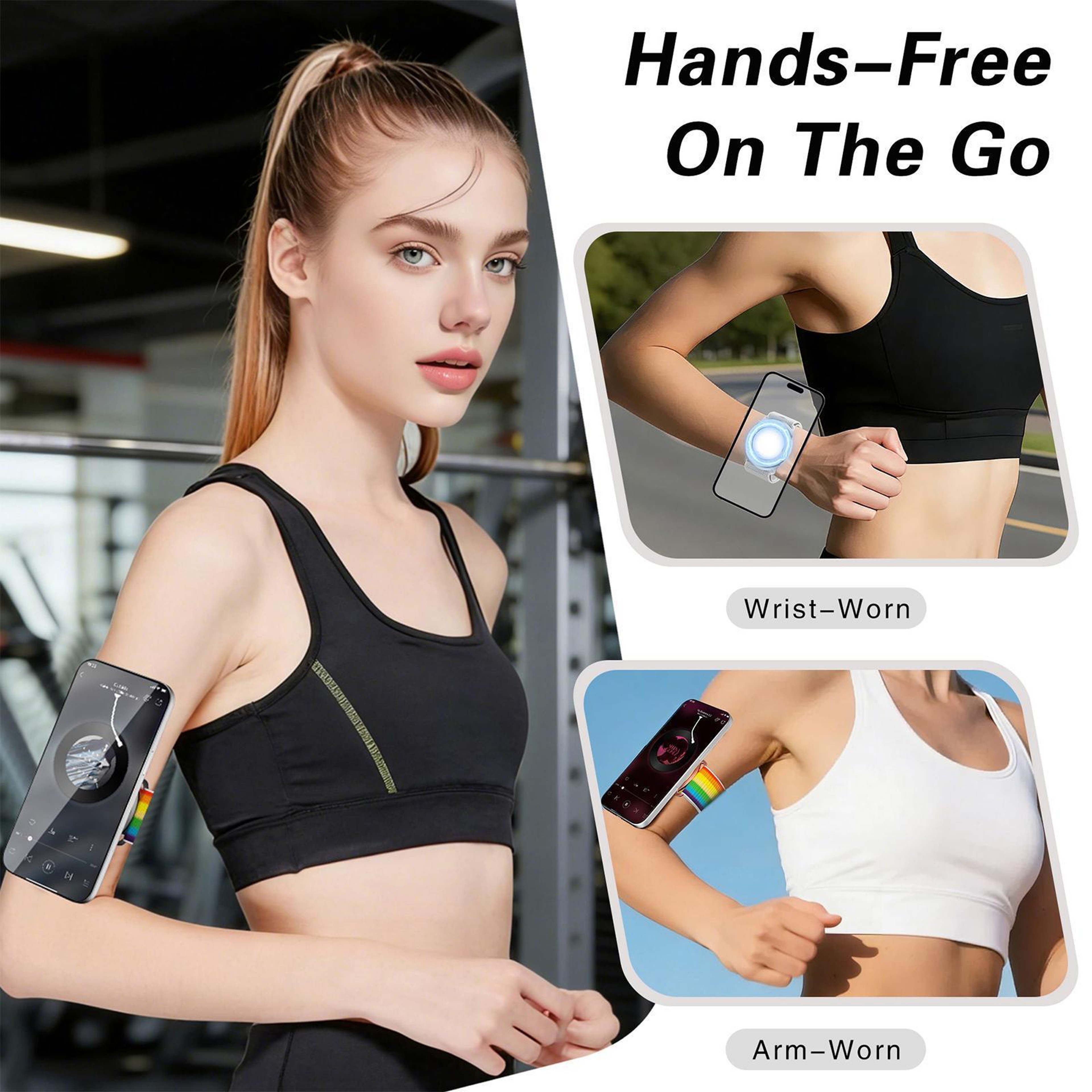 Magnetic Phone Wristband Sports Phone Holder With HD Mirror 360 Rotating Magnetic Phone Holder 12