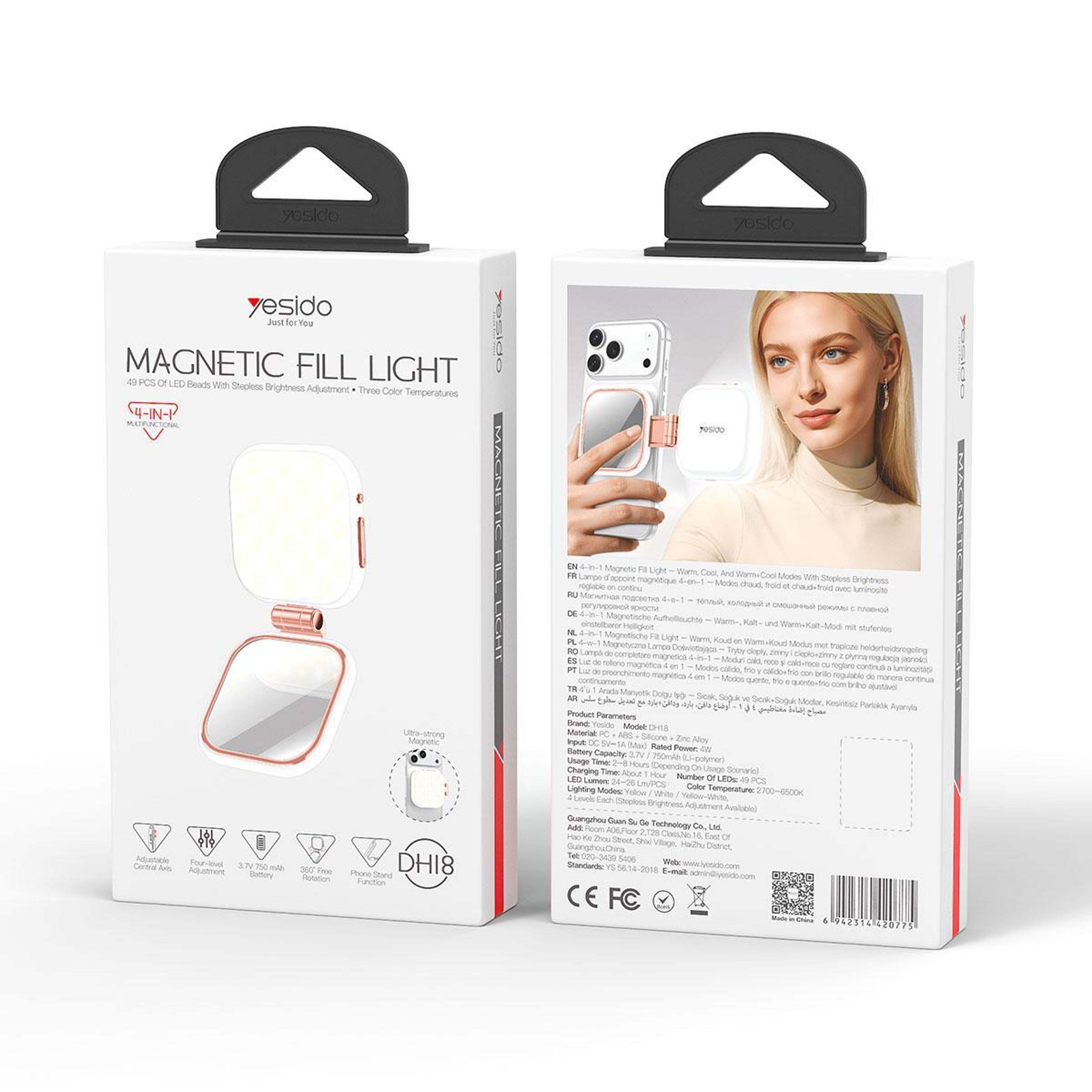 Magnetic Selfie Light With Mirror 49 LED Phone Fill Light 360 Rotating MagSafe Phone Light 3