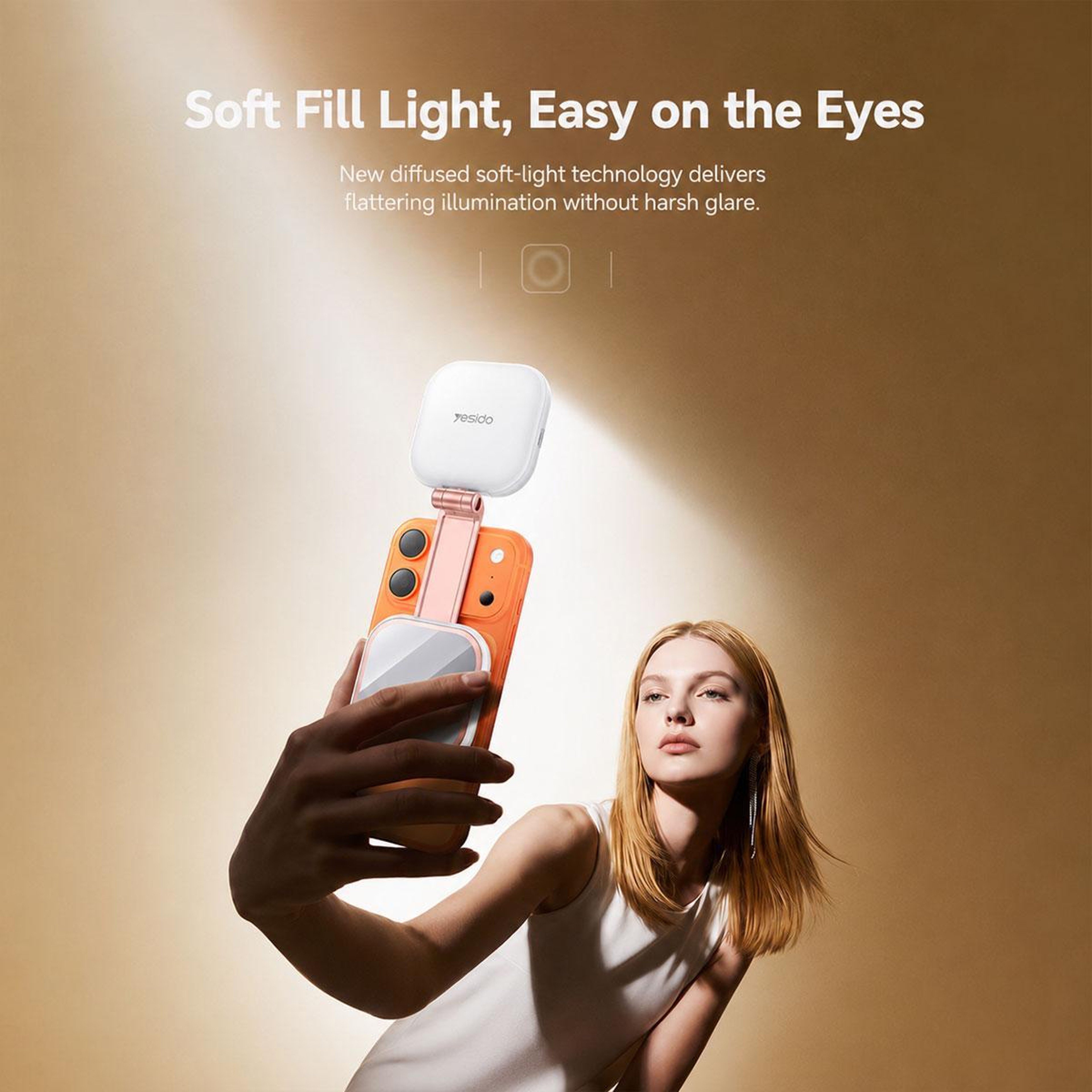 Magnetic Selfie Light With Mirror 49 LED Phone Fill Light 360 Rotating MagSafe Phone Light 9
