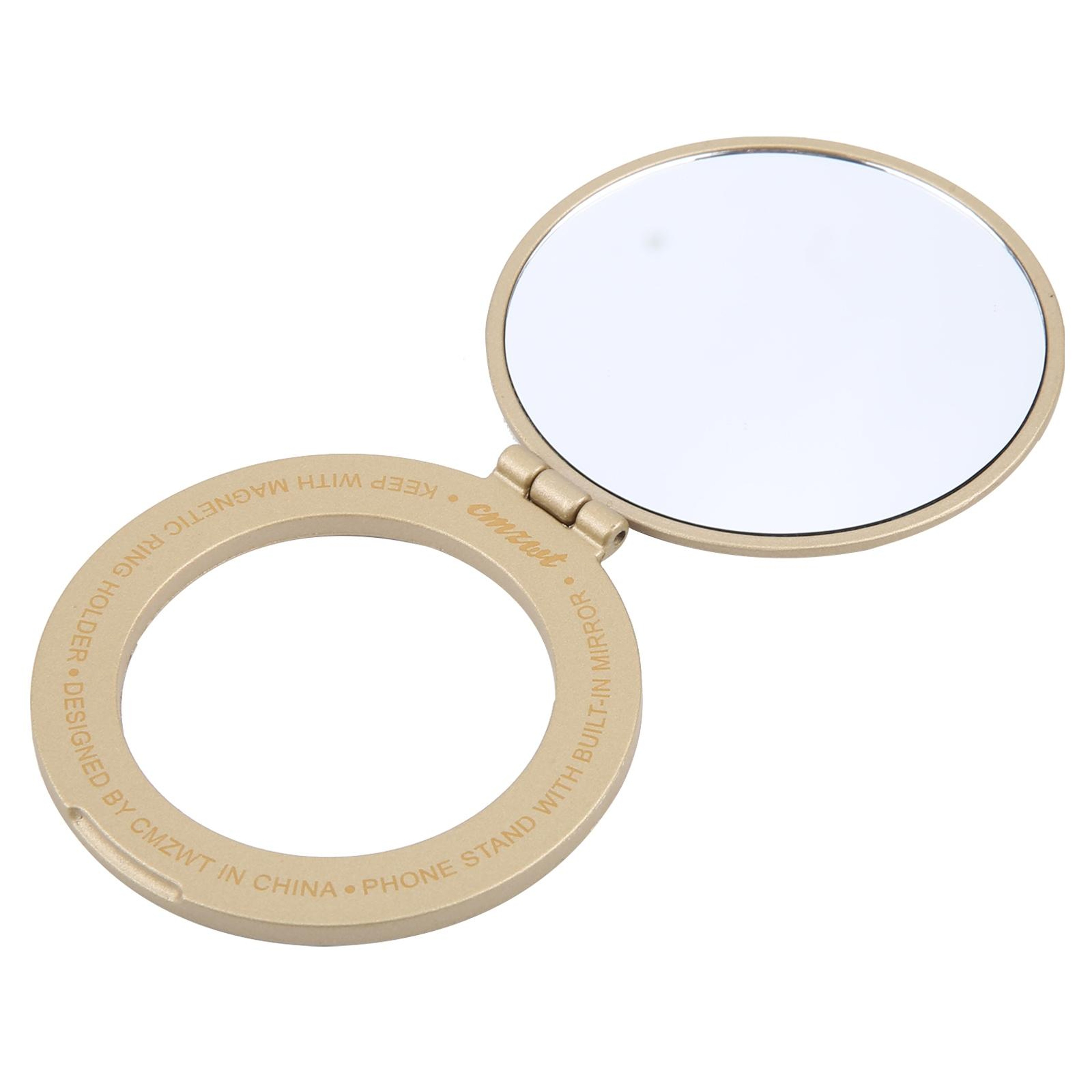 Magnetic Phone Ring Holder With Mirror Foldable Phone Ring Stand Wireless Charging Compatible 3