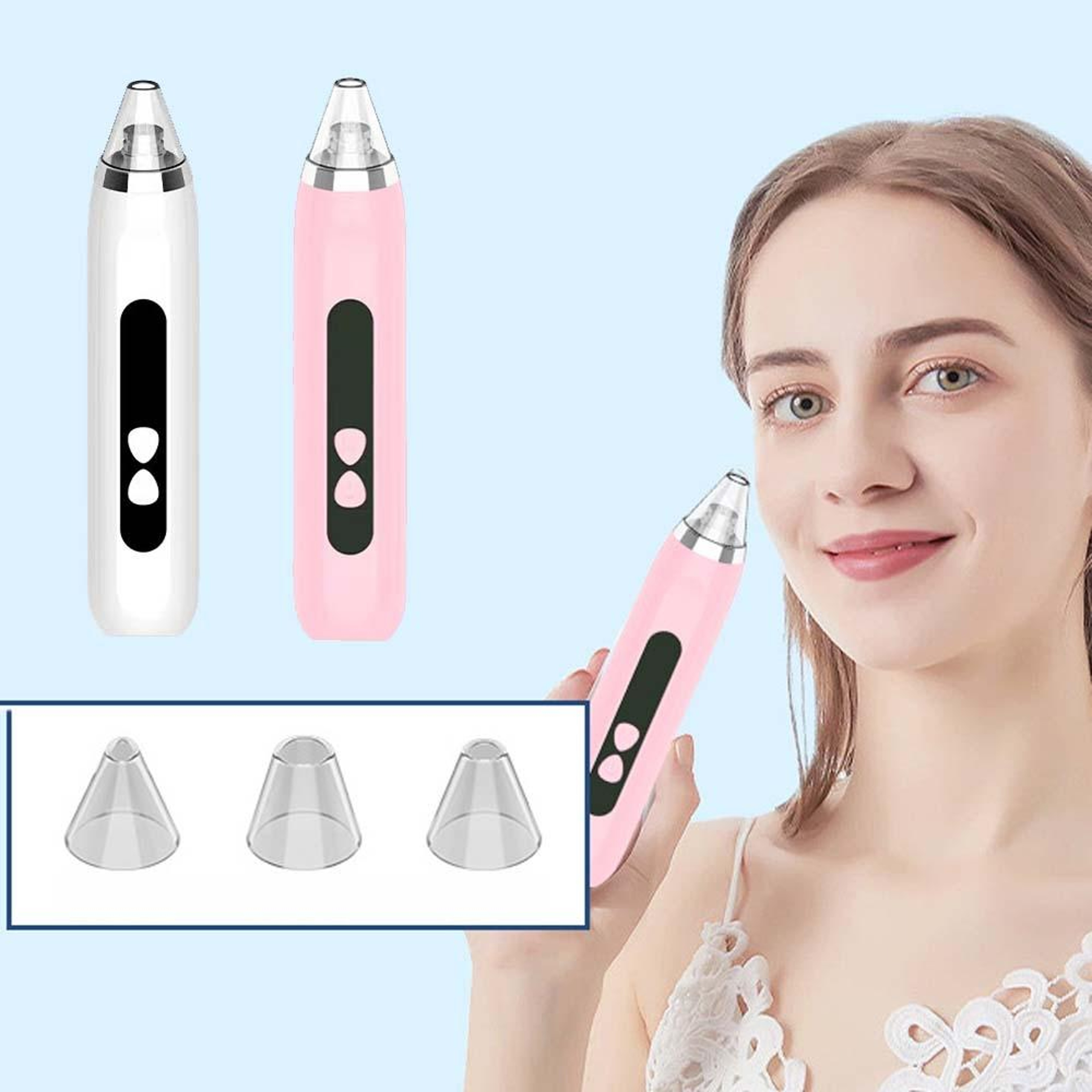 Blackhead Remover Vacuum Deep Pore Cleaner With 3 Suction Levels And 3 Facial Cleaning Heads 0