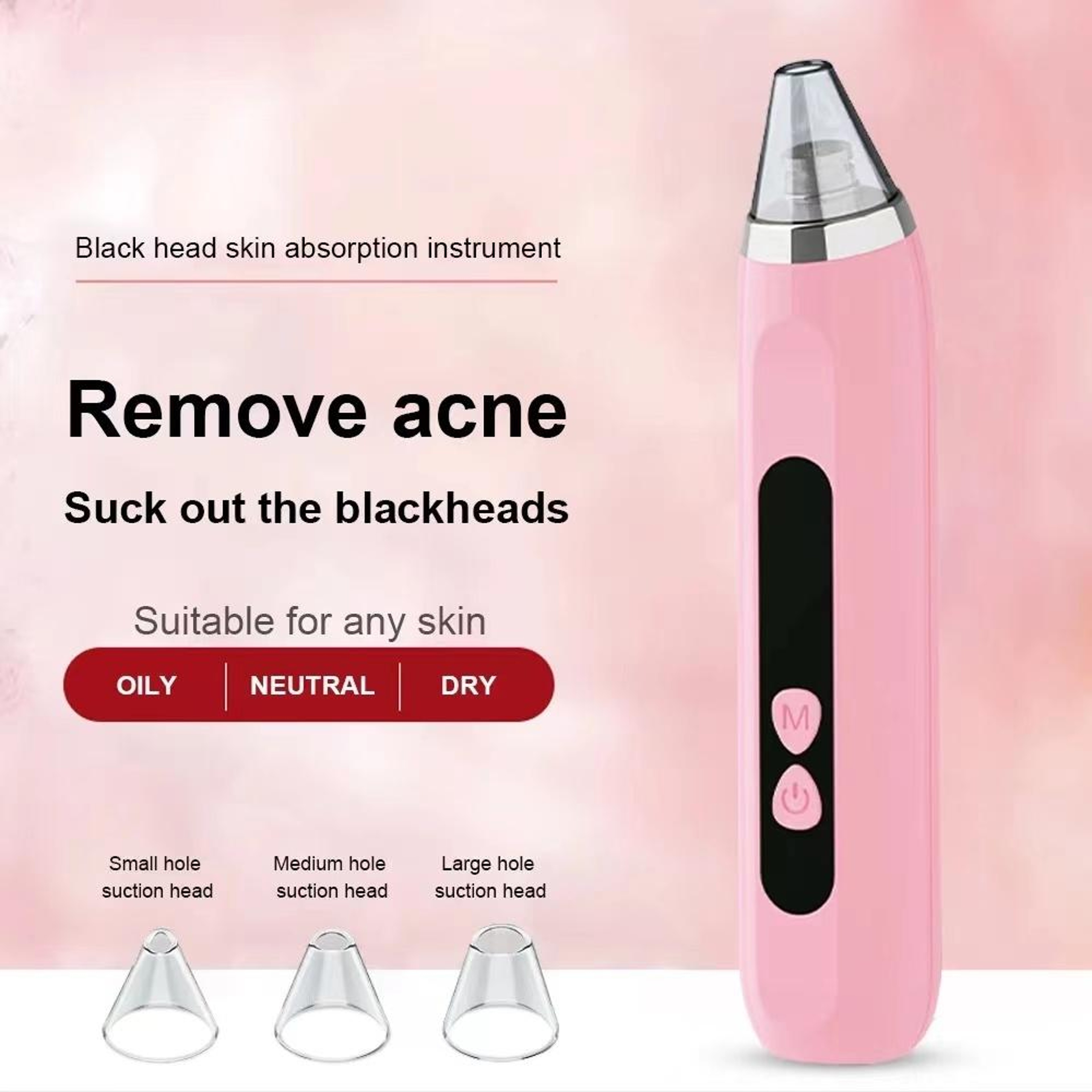 Blackhead Remover Vacuum Deep Pore Cleaner With 3 Suction Levels And 3 Facial Cleaning Heads 1
