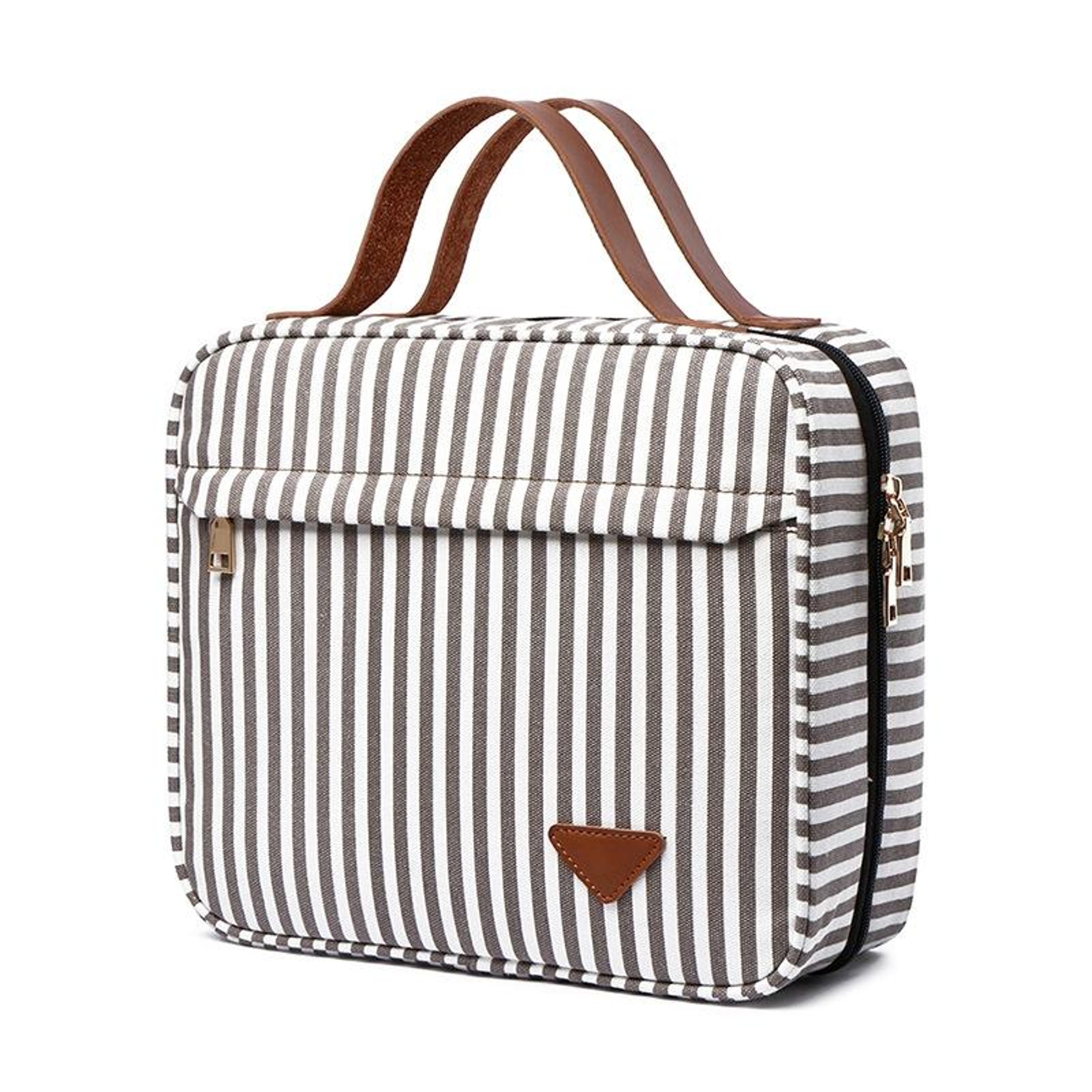 Large Capacity Travel Makeup Bag Multi Compartment Cosmetic Organizer Canvas Storage Case 6