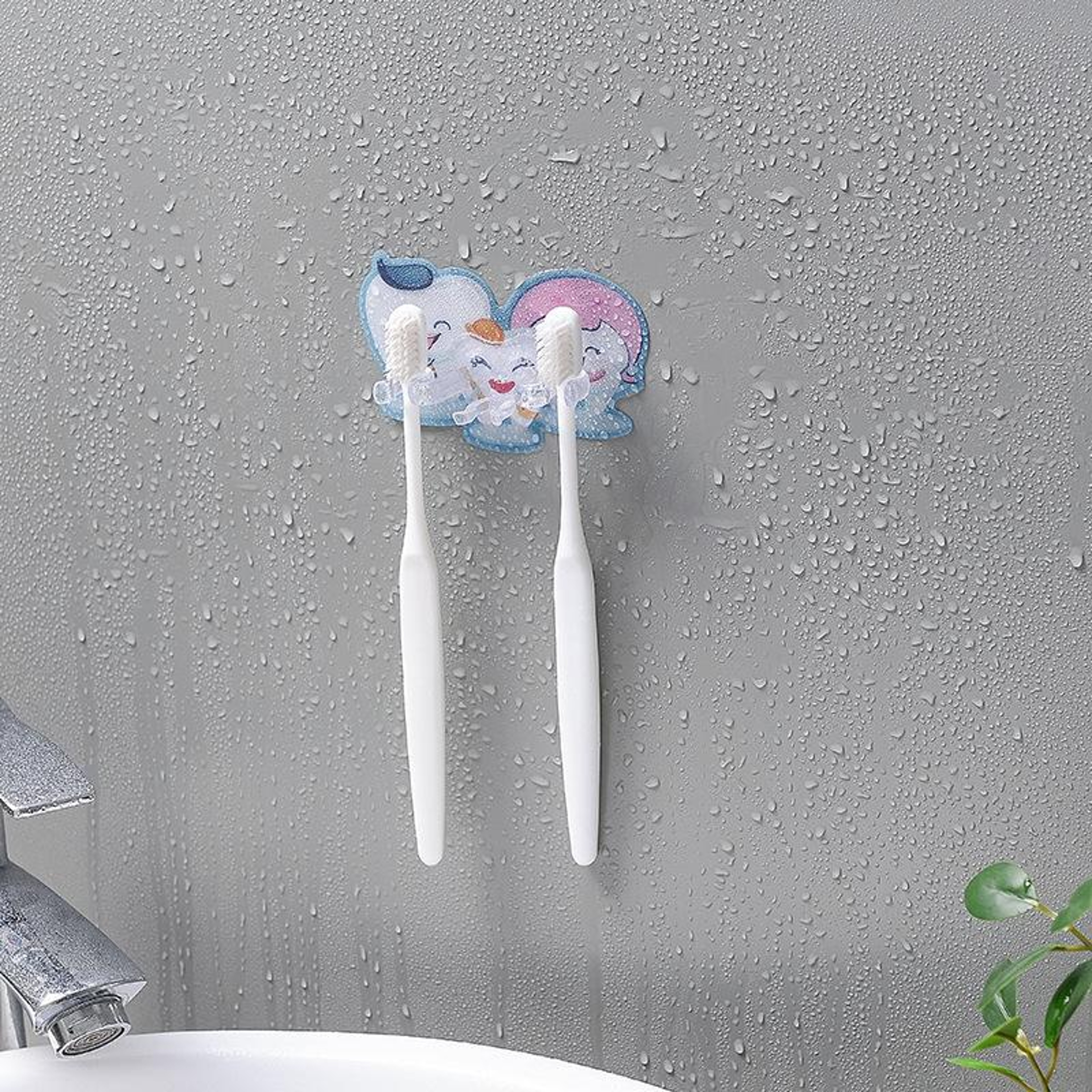 Wall Mounted Toothbrush Holder Self Adhesive Hook Waterproof Bathroom Organizer 5