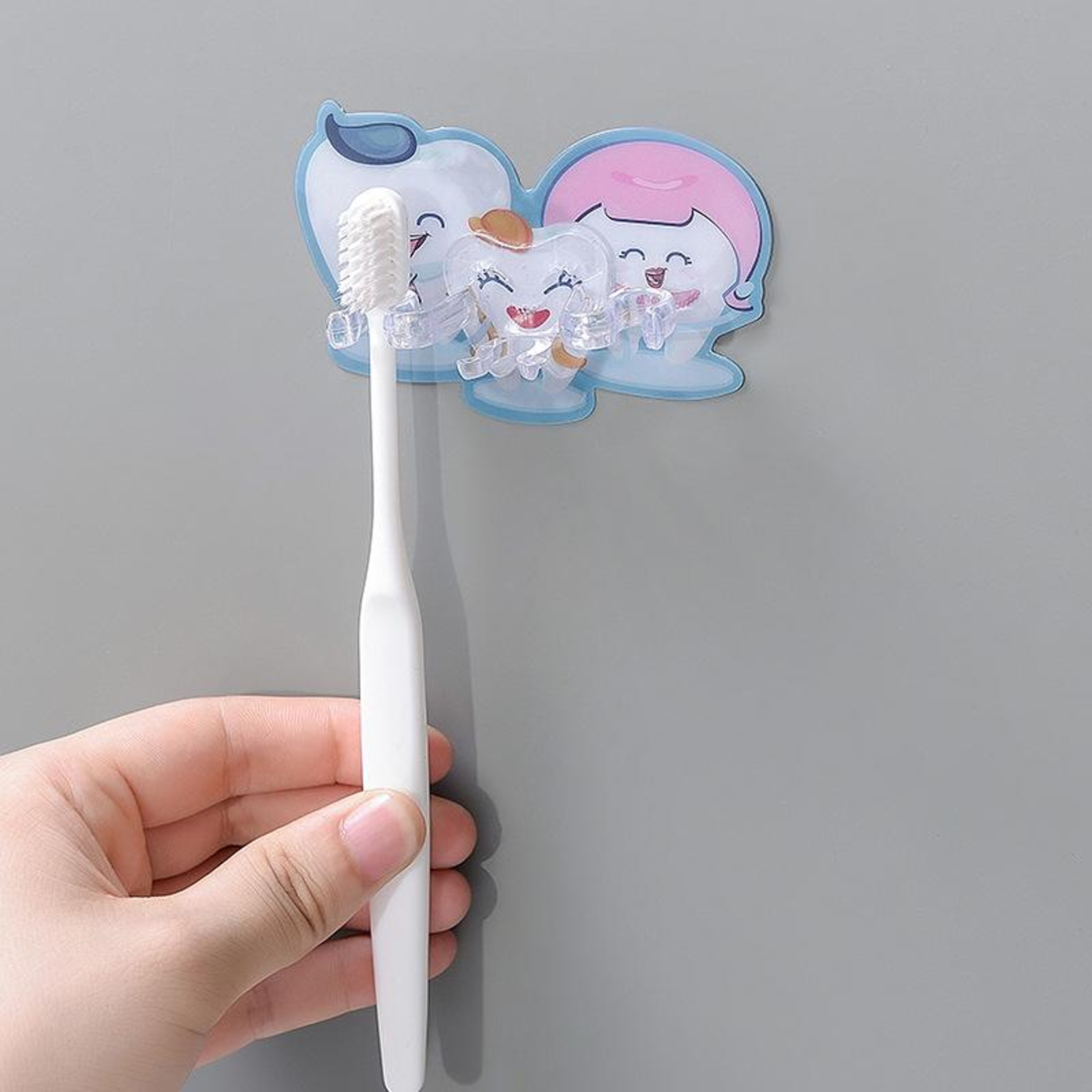 Wall Mounted Toothbrush Holder Self Adhesive Hook Waterproof Bathroom Organizer 8