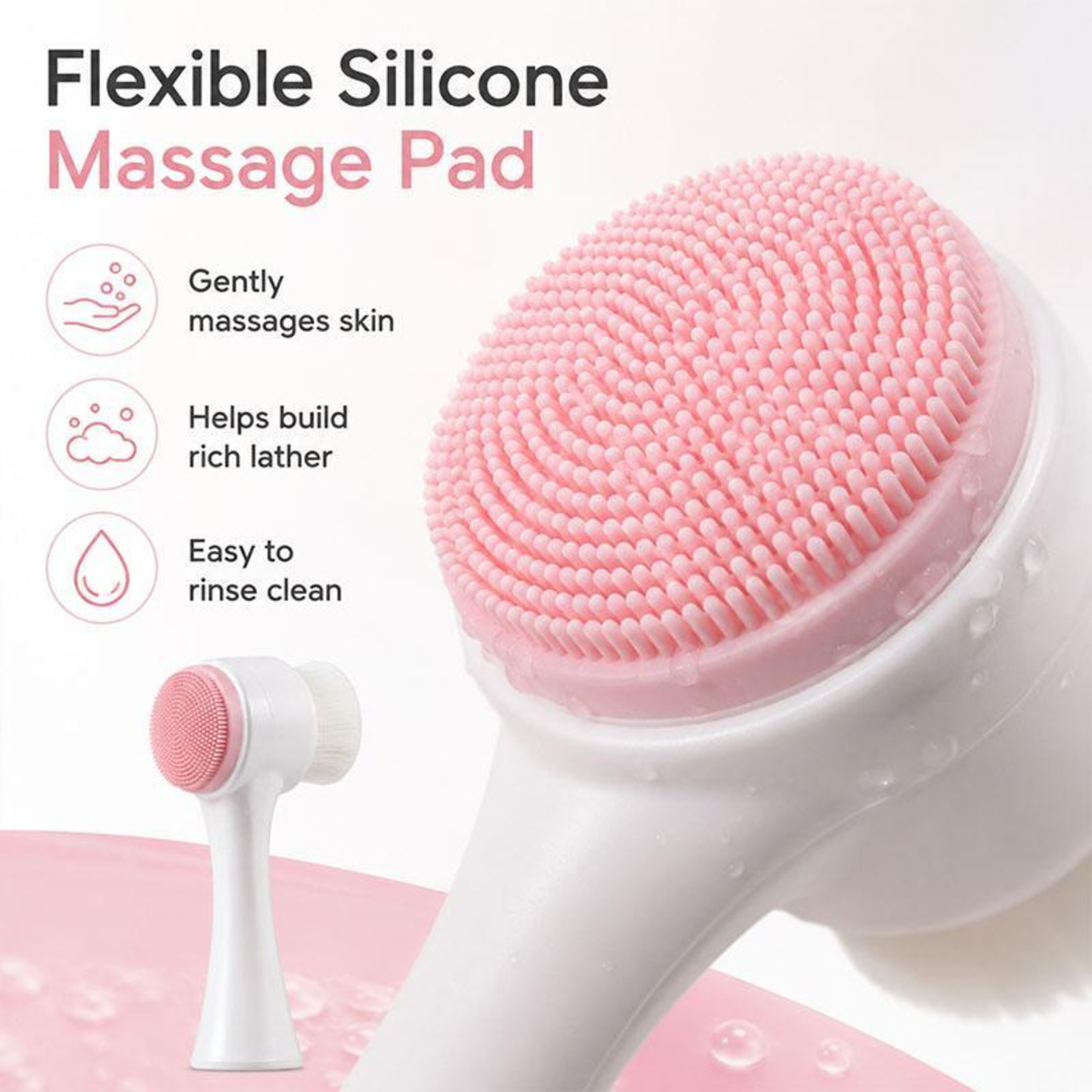 Double Sided Silicone Facial Cleansing Brush Soft Face Scrubber and Massage Tool – view 4