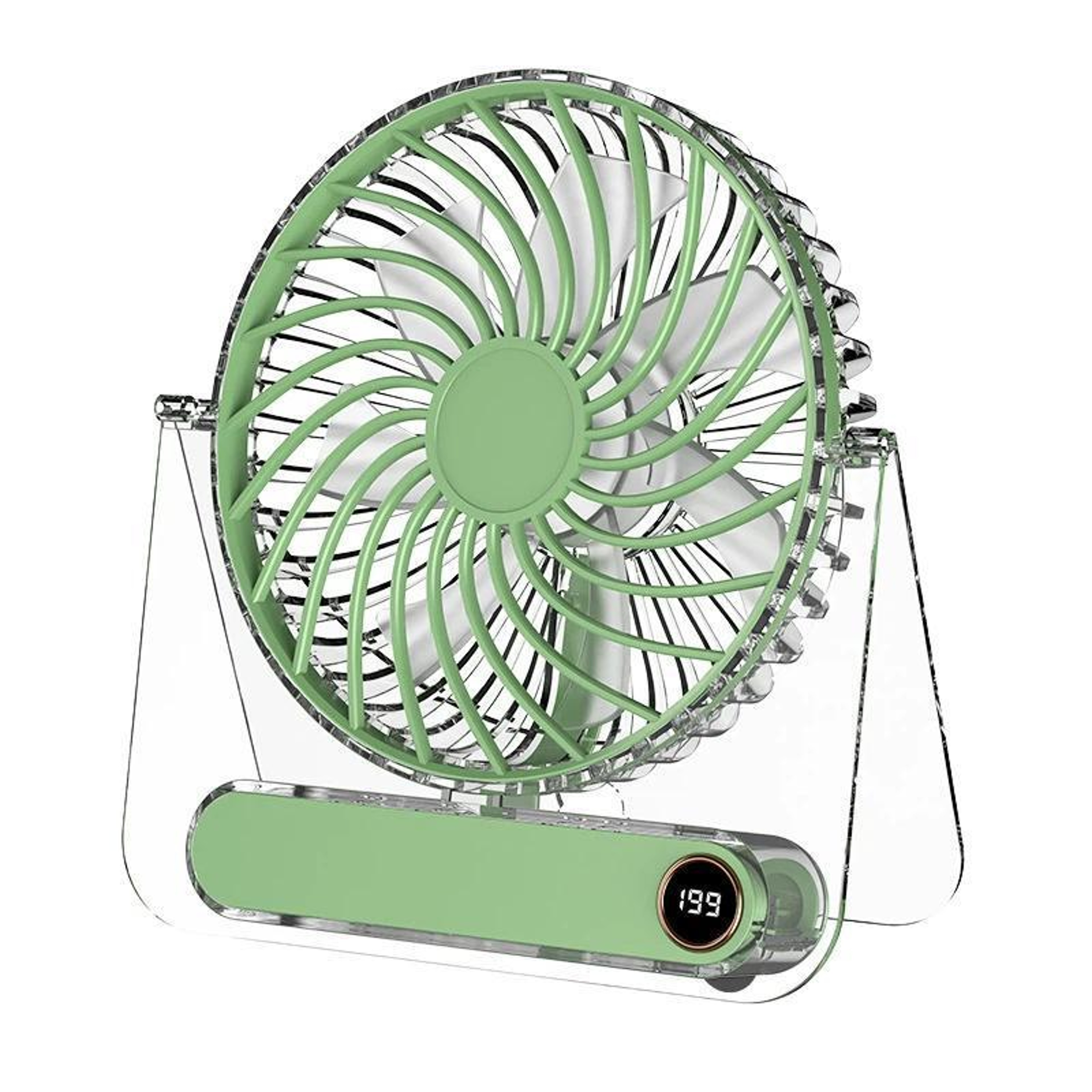 Ultra Thin Desk Fan With Digital Display Quiet Rechargeable Fan For Office Home 16