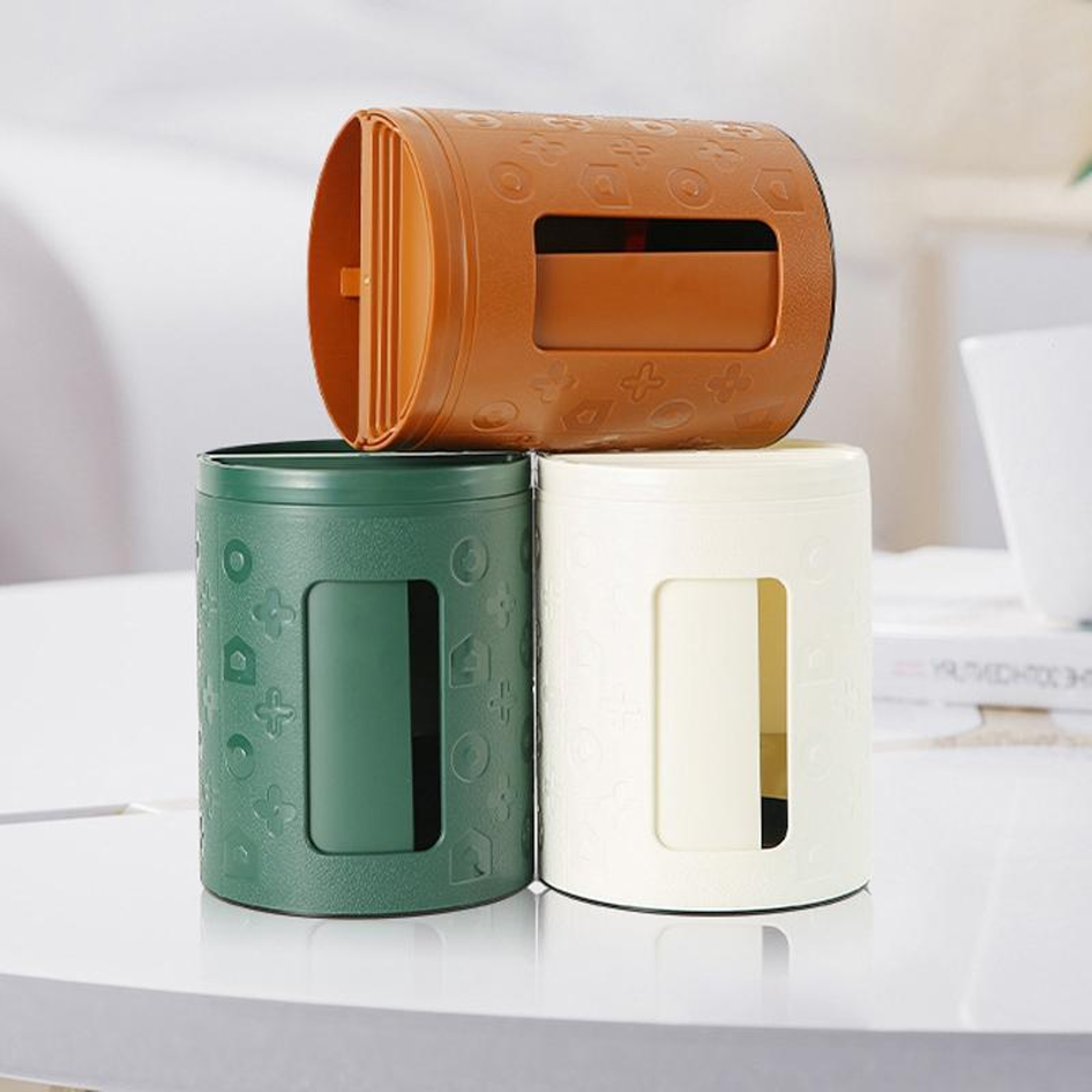Multifunctional Desktop Tissue Box Organizer With Remote Control Holder Phone Stand And Storage Com 0
