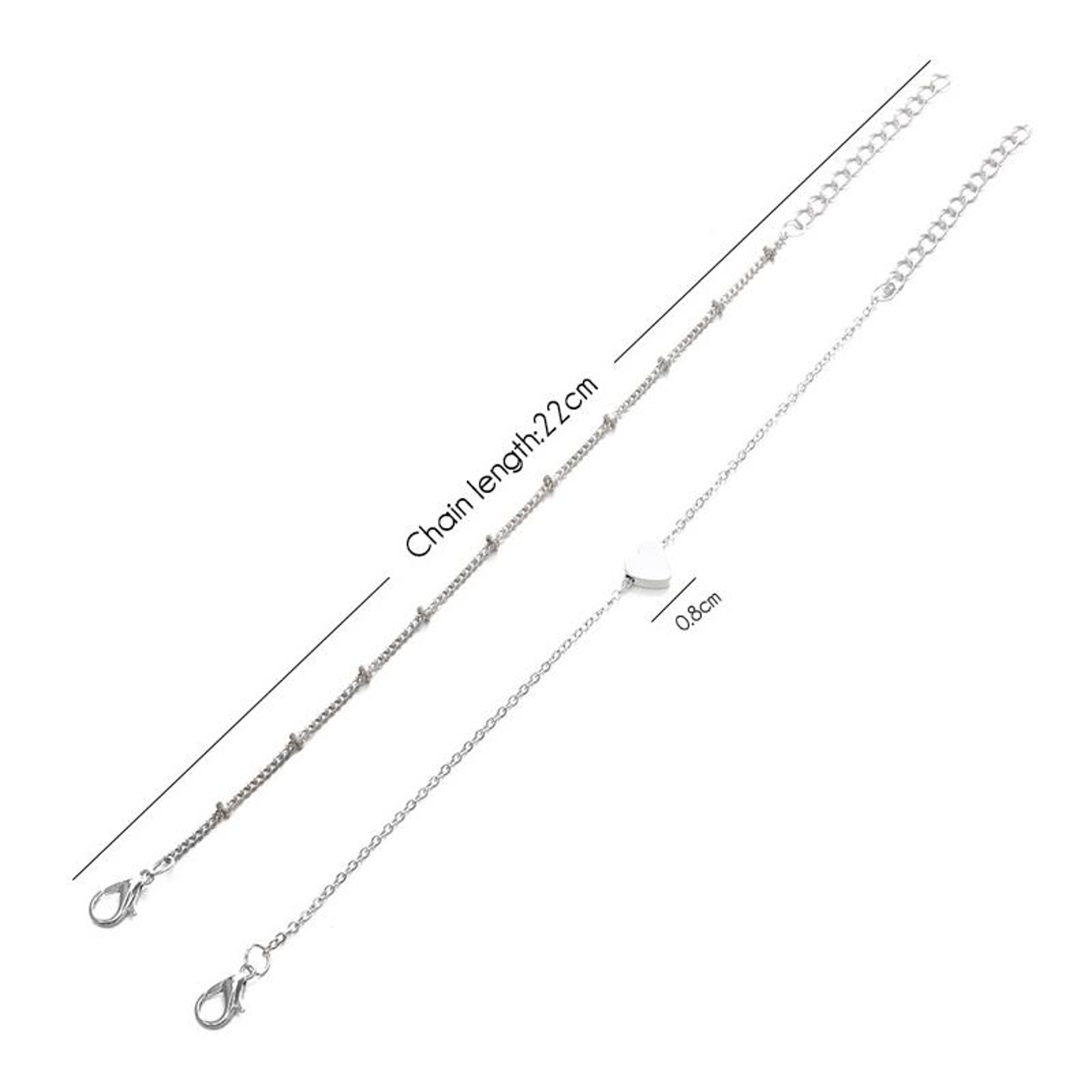 Minimalist Love Link Chain Bracelets Set For Women 2PCS Layered Bracelets Gift Jewelry 2