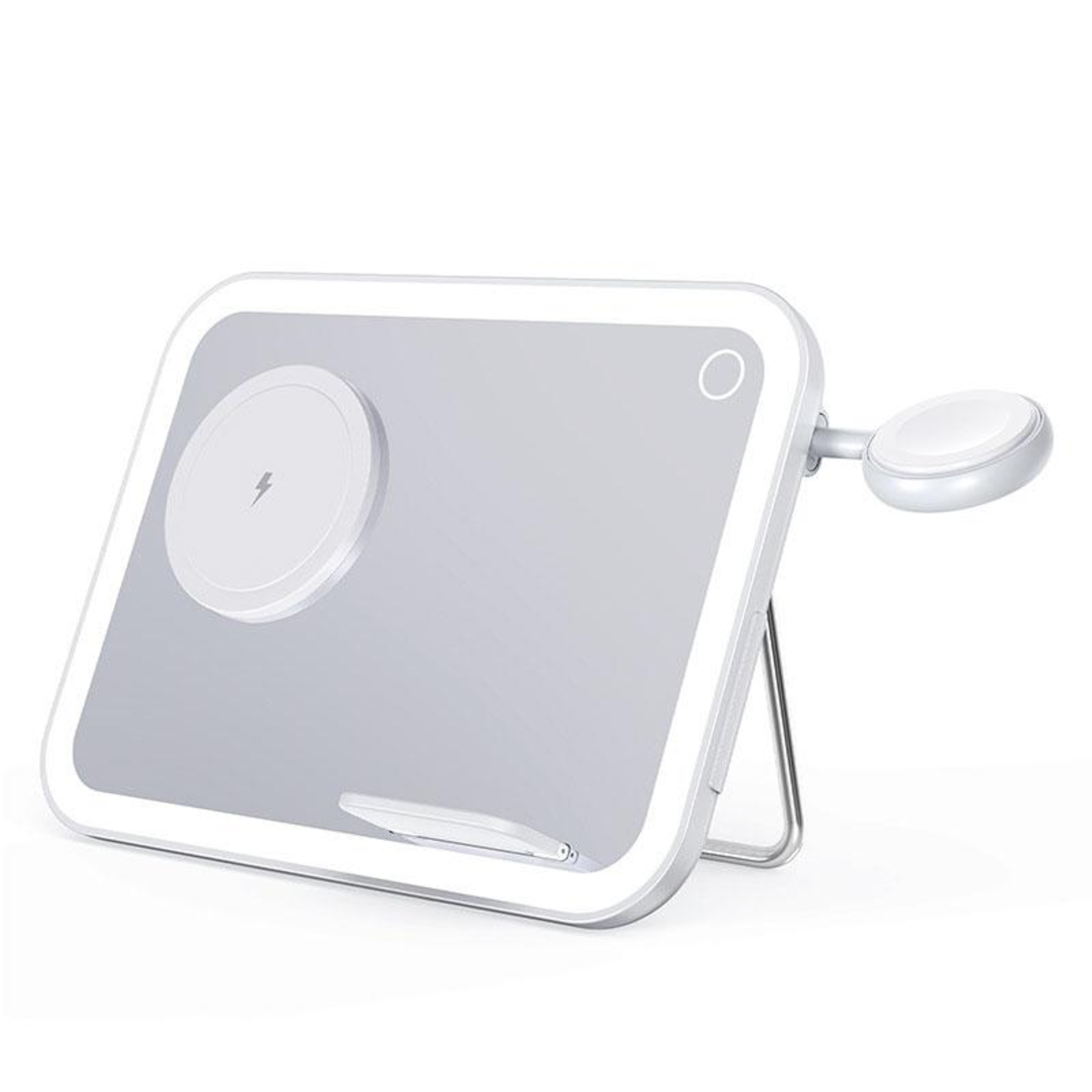 3 In 1 MagSafe Charger Foldable Wireless Charging Station With LED Makeup Mirror And Night Light 11