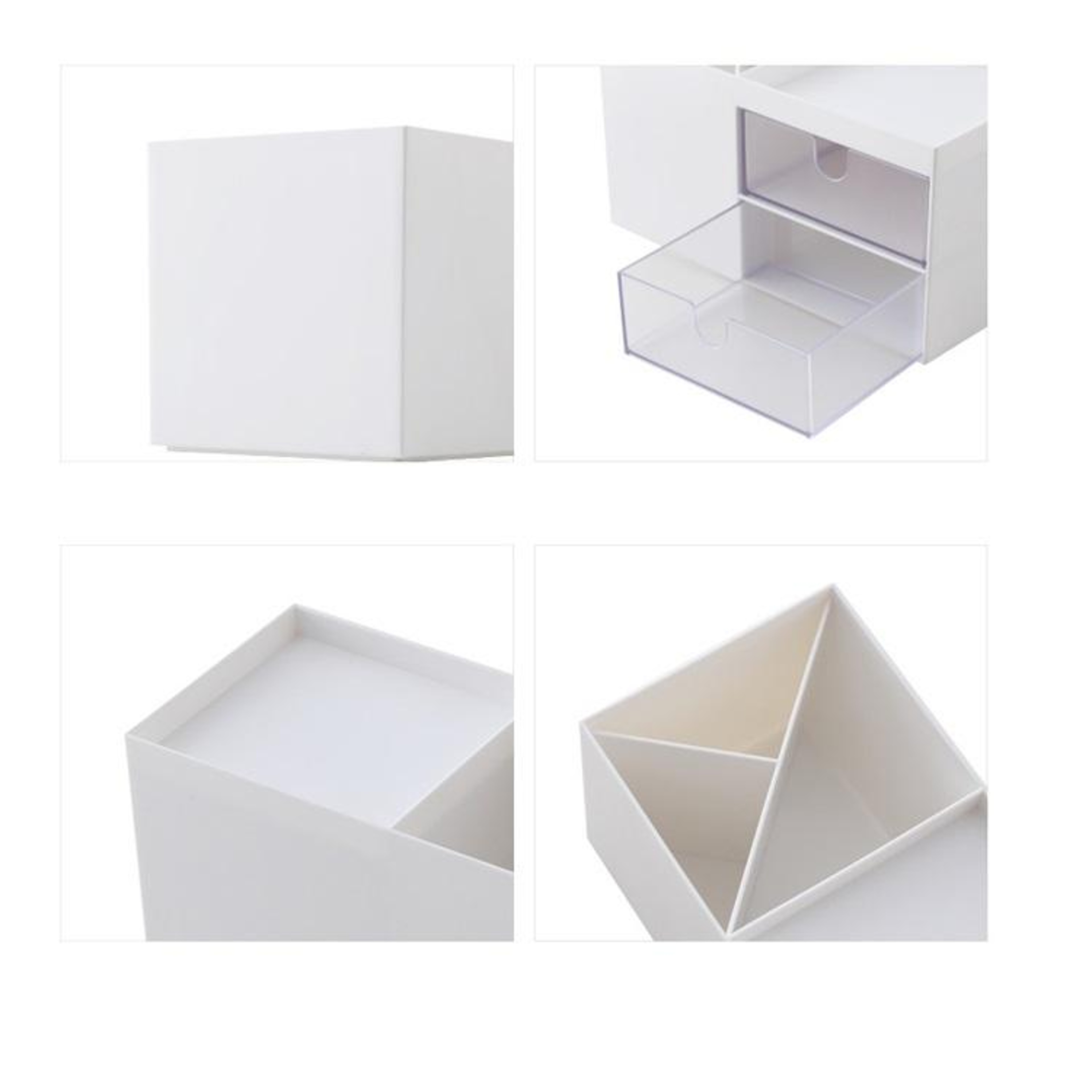 Dual Drawer Desktop Organizer Plastic Makeup Organizer Storage Box For Cosmetics Office Supplies An 3